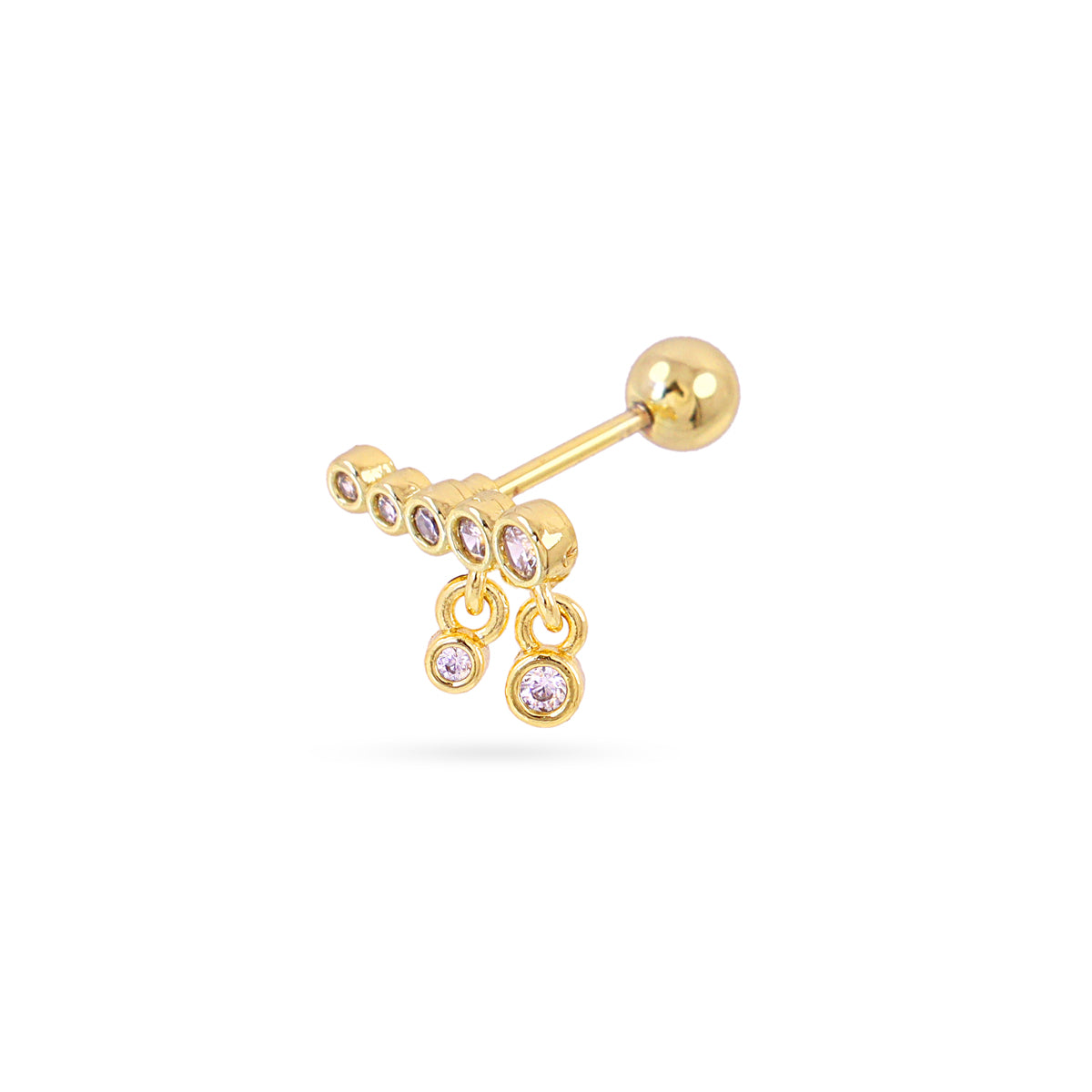 Piercing colgante mini circonitas Dorado Anartxy