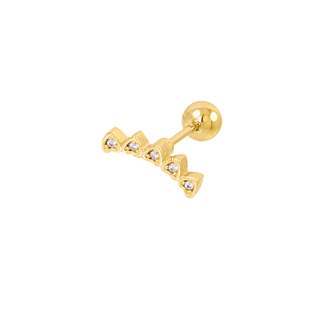 Piercing corazones circonitas Dorado Anartxy