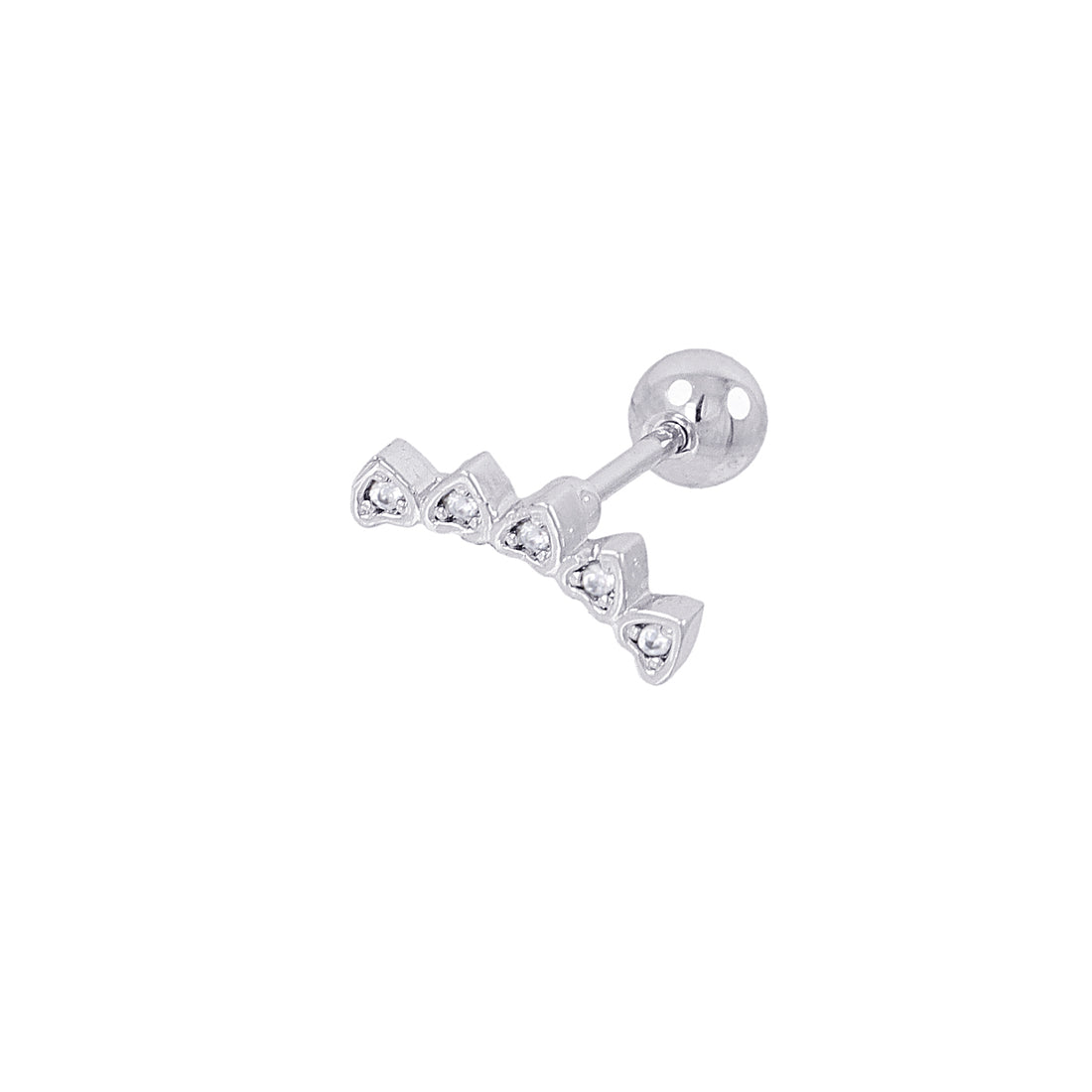 Piercing corazones circonitas Plateado Anartxy