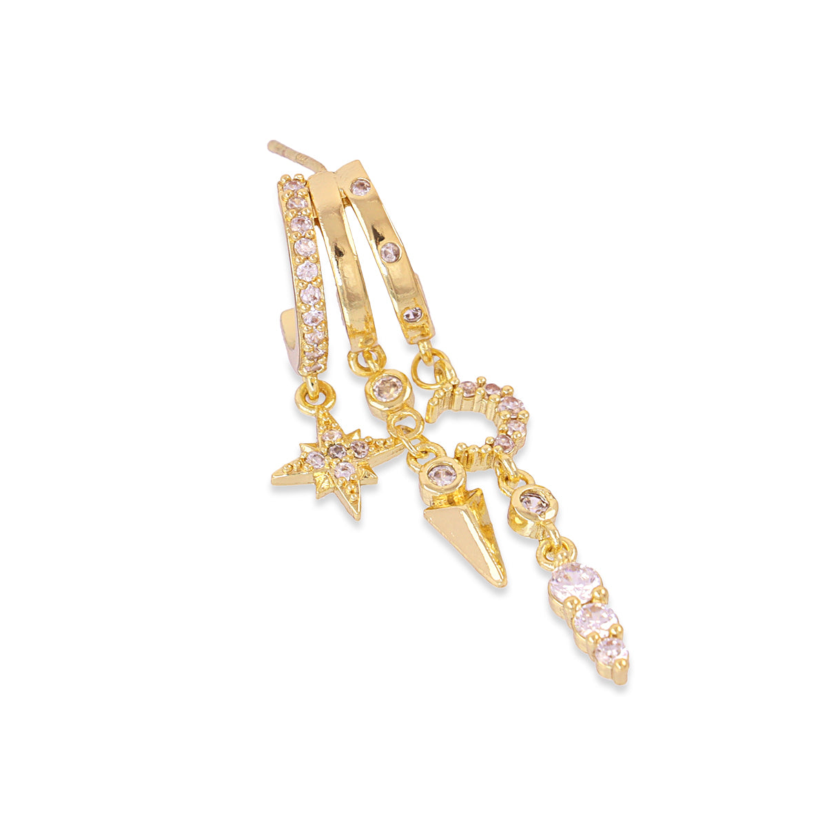 Piercing aro charms circonitas Dorado Anartxy
