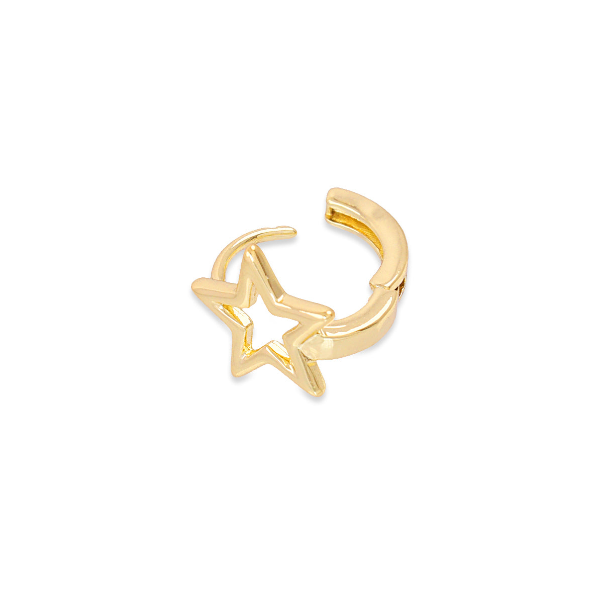 Piercing aro estrella hueca Dorado Anartxy