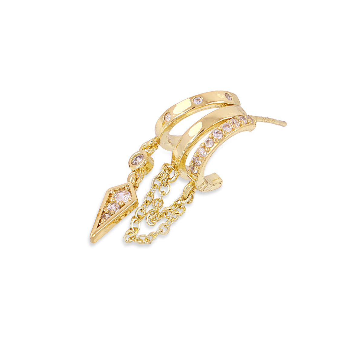 Piercing aro cadenas circonitas Dorado Anartxy