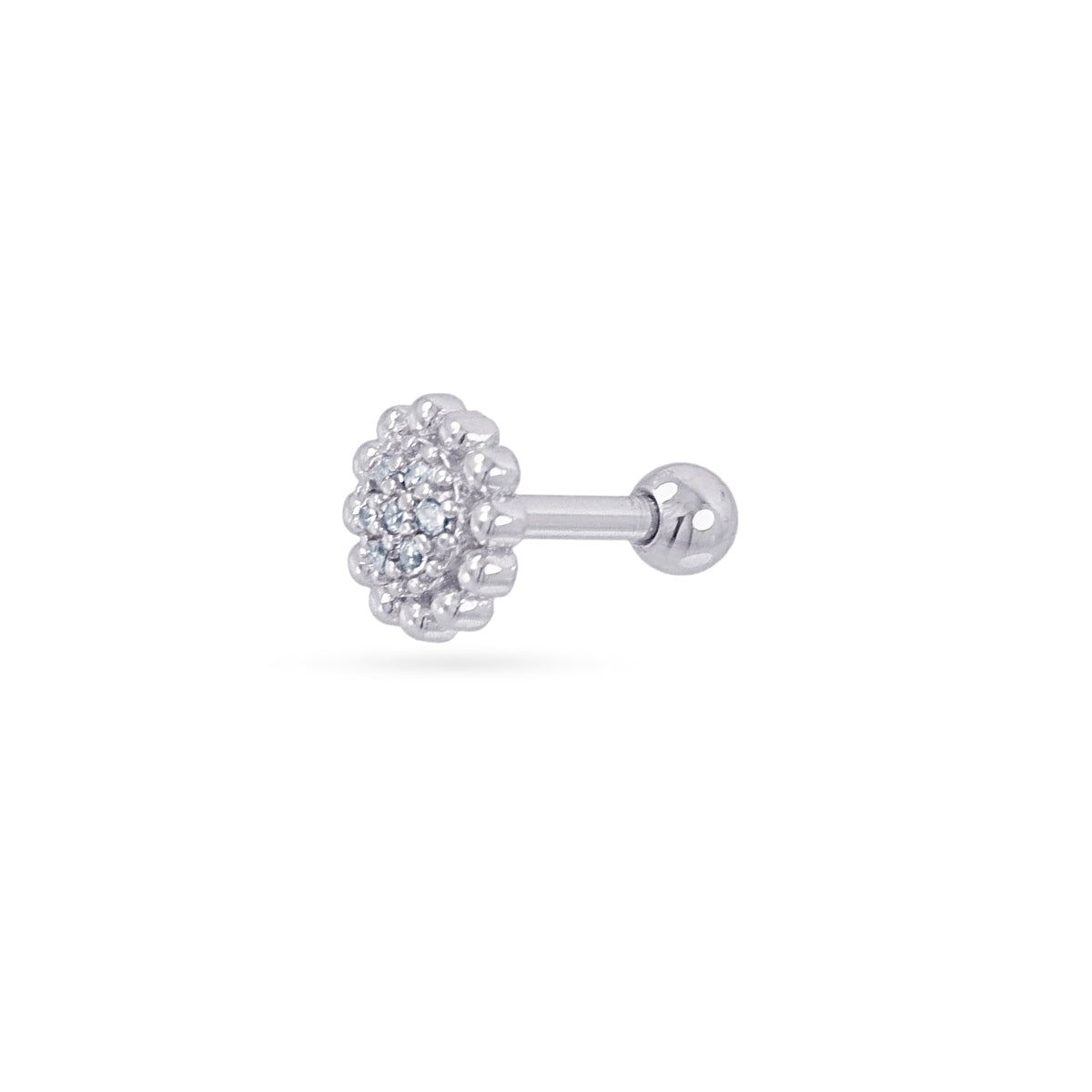 Piercing flor circonitas Plateado Anartxy