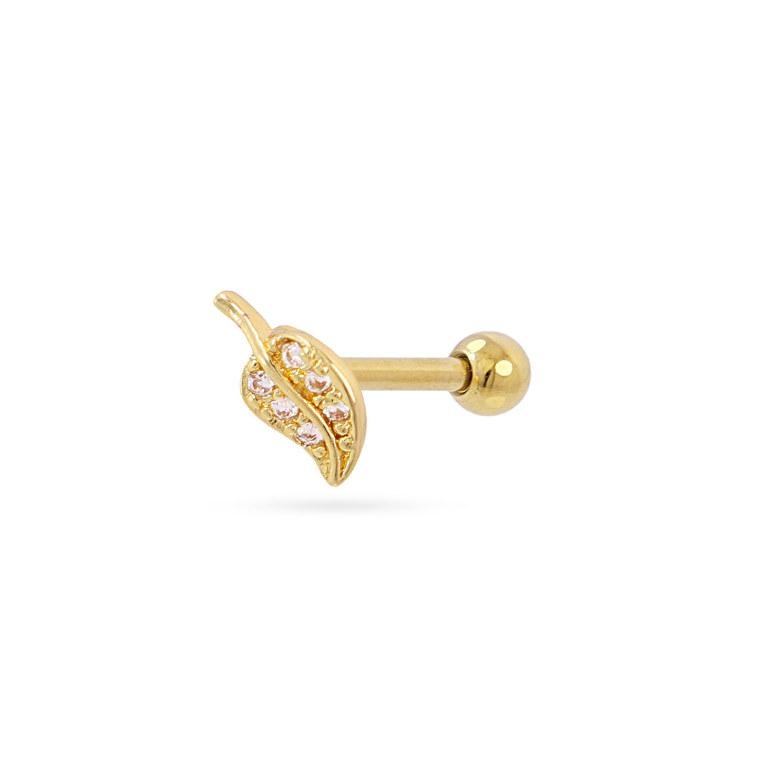 Piercing hoja circonitas Dorado Anartxy