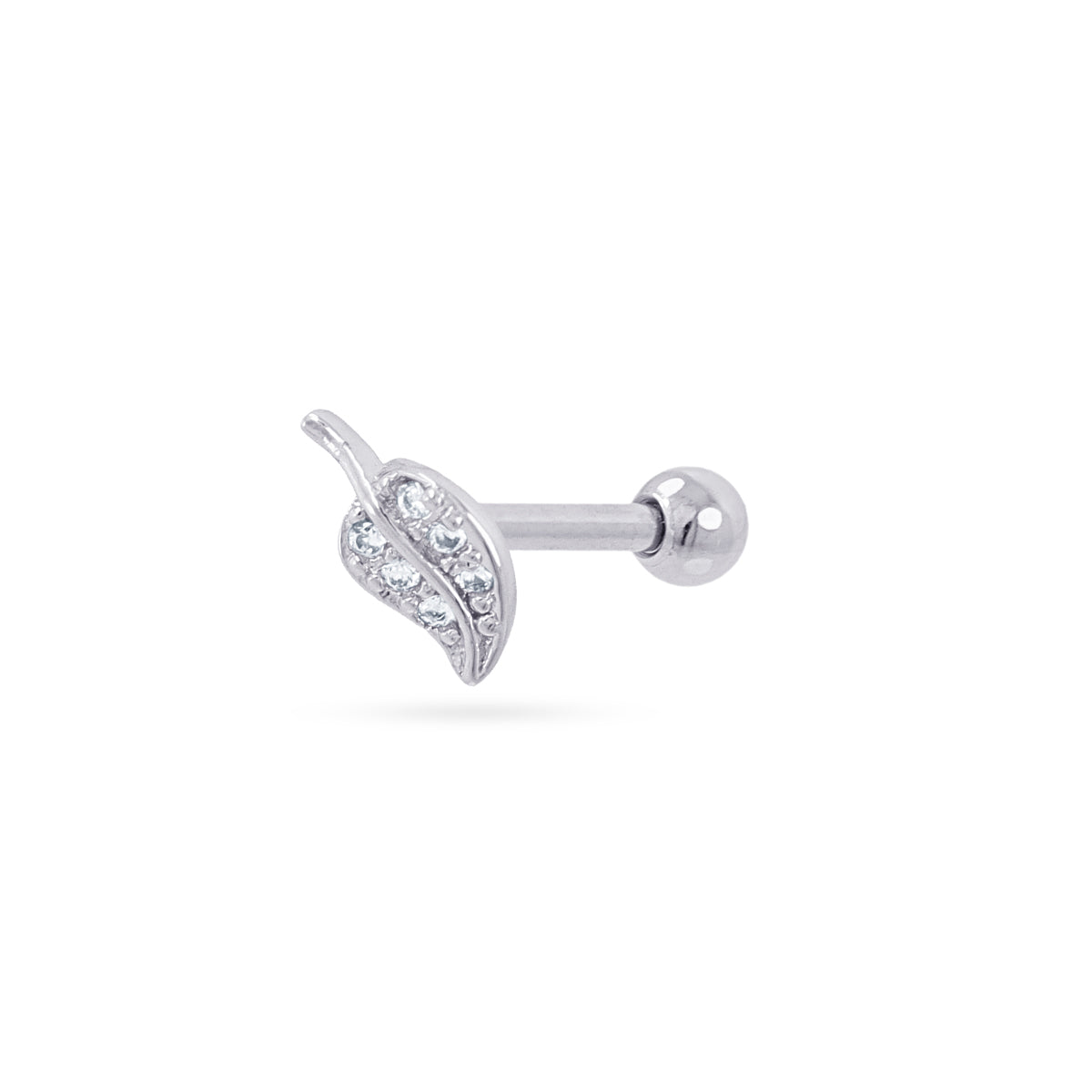 Piercing hoja circonitas Plateado Anartxy
