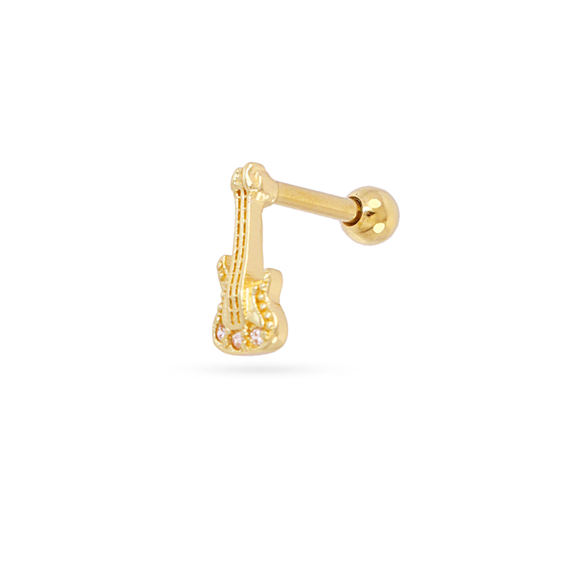 Piercing guitarra circonitas Dorado Anartxy