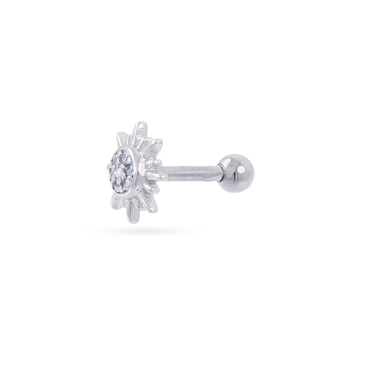 Piercing sol radiante circonitas Plateado Anartxy