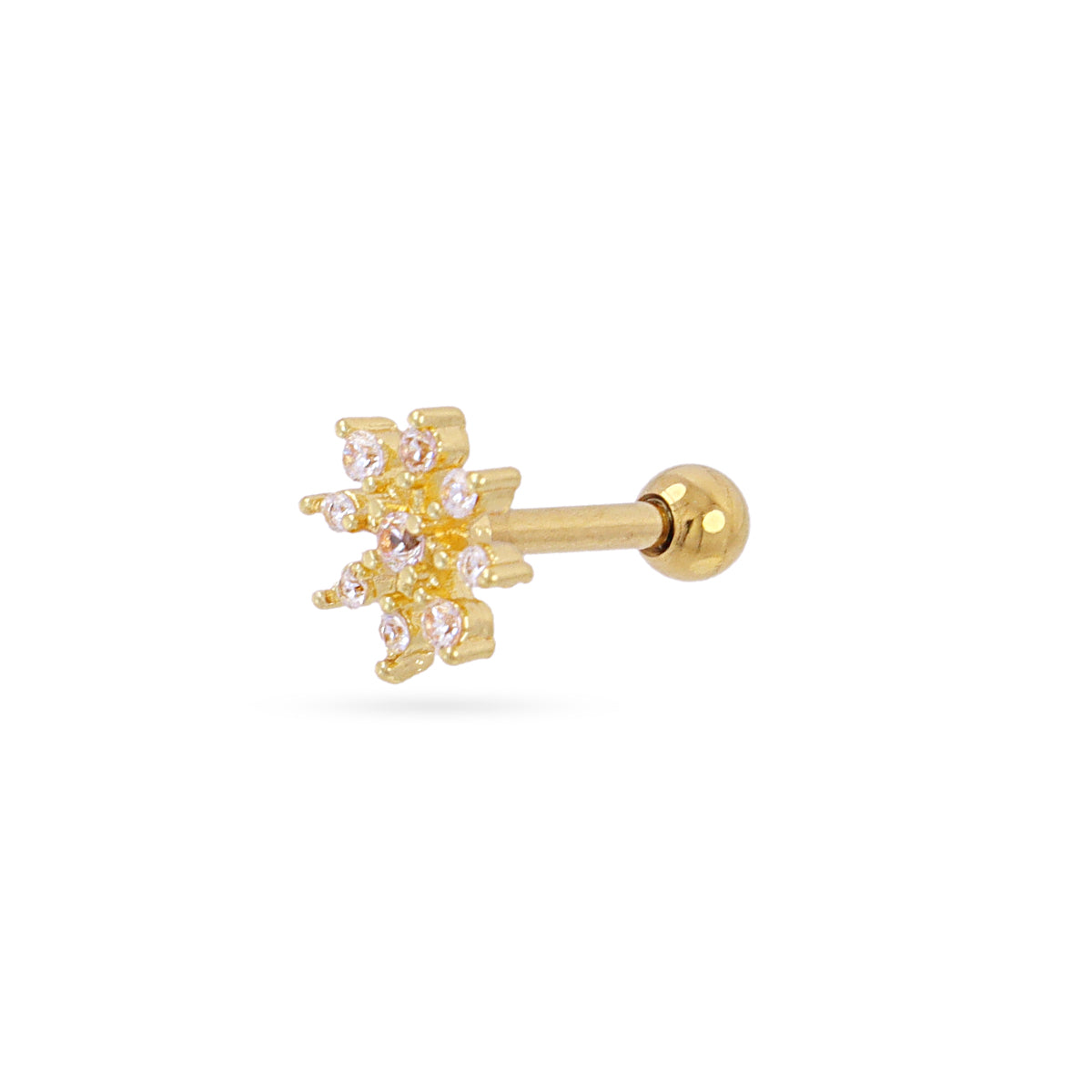 Piercing copo de nieve circonitas Dorado Anartxy