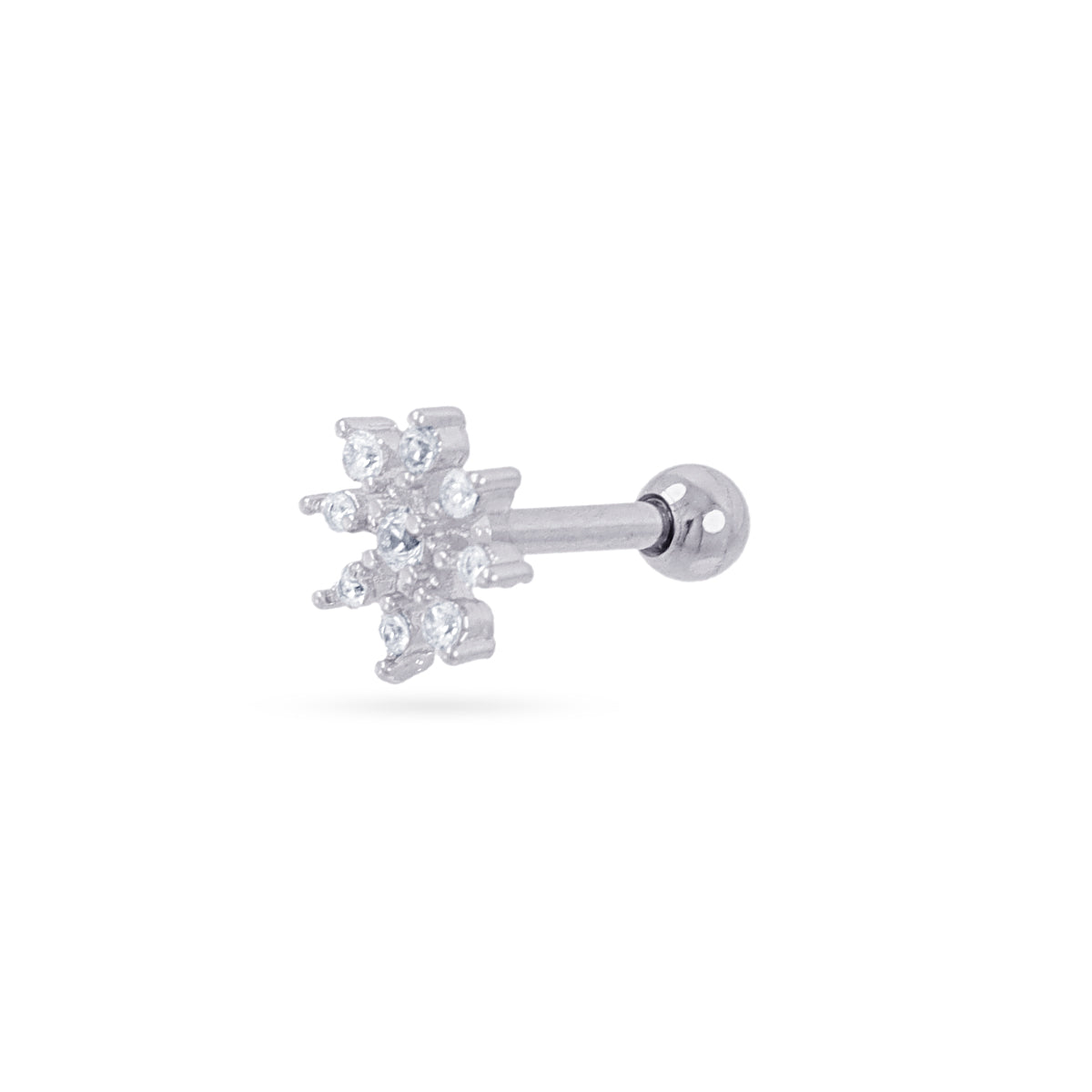Piercing copo de nieve circonitas Plateado Anartxy