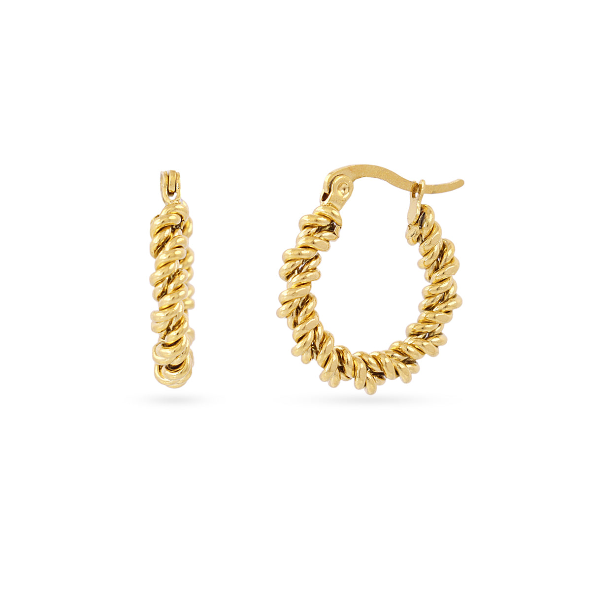 Aros Essentials trenzado Dorado 20 mm Anartxy