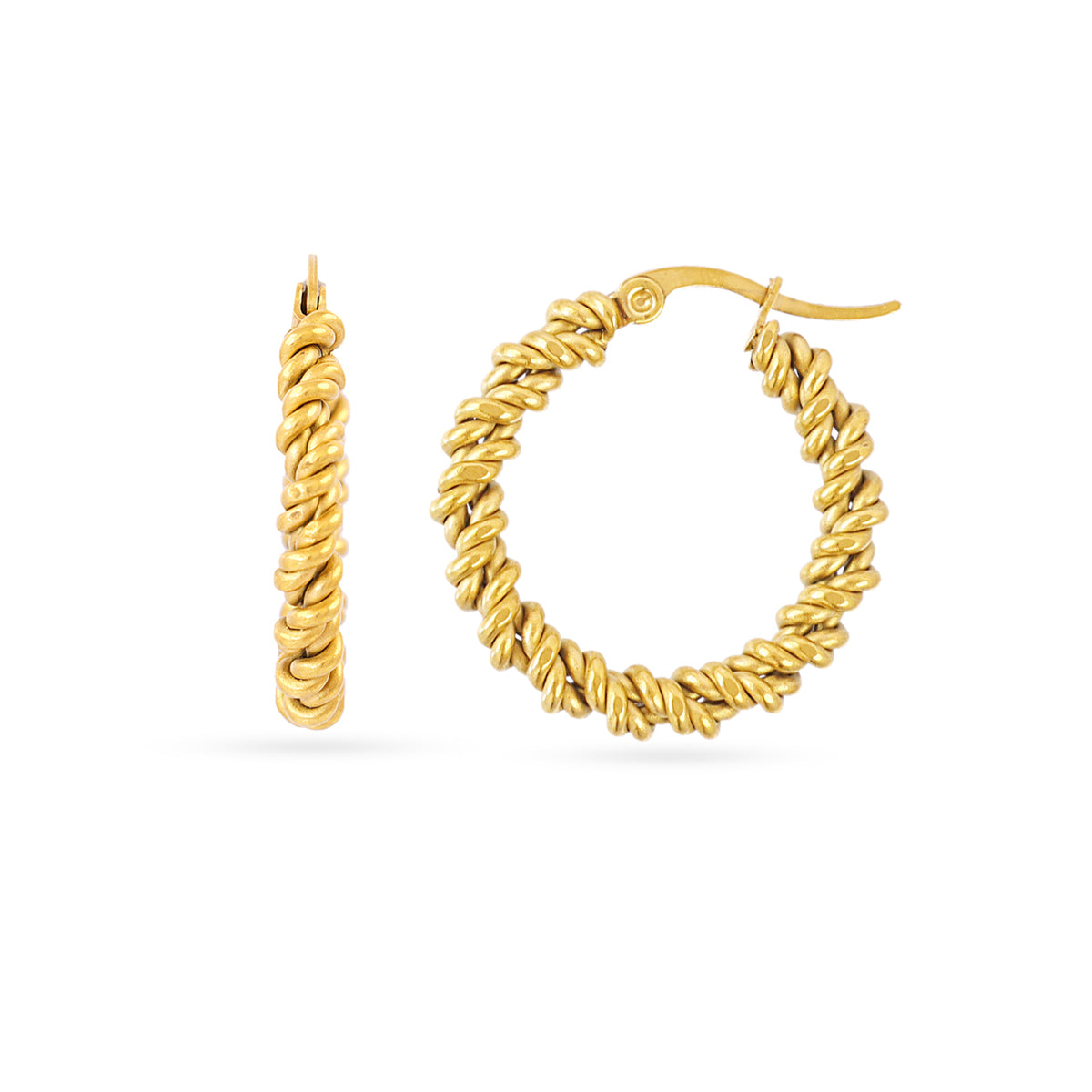 Aros Essentials trenzado Dorado 25 mm Anartxy