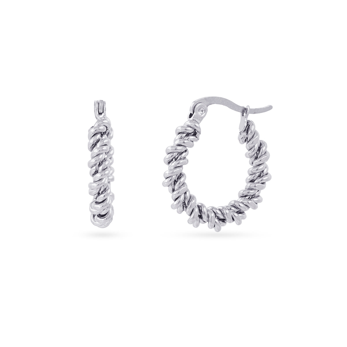 Aros Essentials trenzado Plateado 20 mm Anartxy