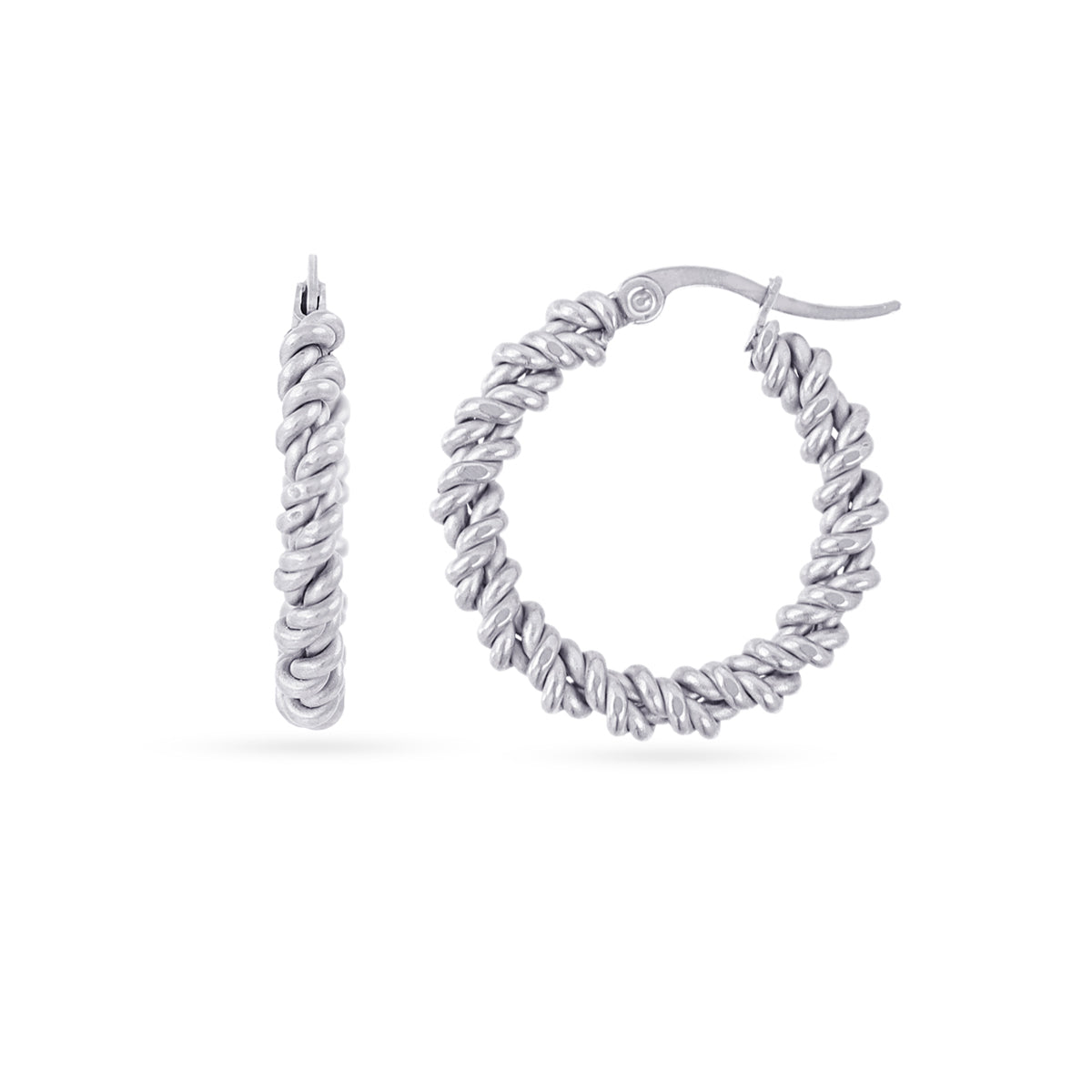 Aros Essentials trenzado Plateado 25 mm Anartxy