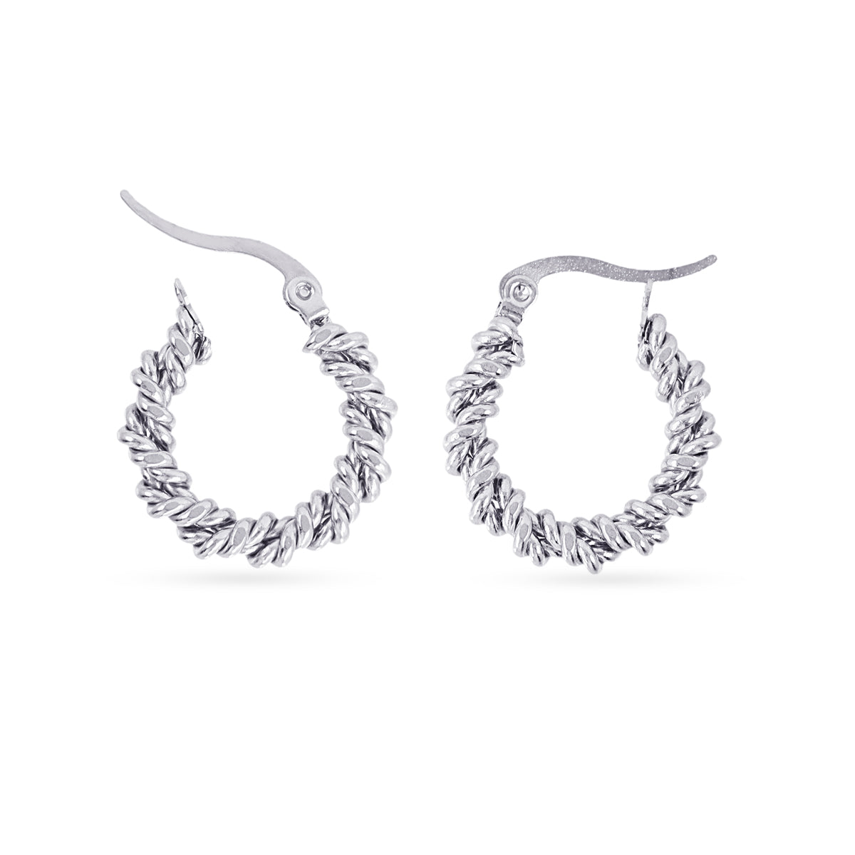 Aros Essentials trenzado Plateado 20 mm Anartxy