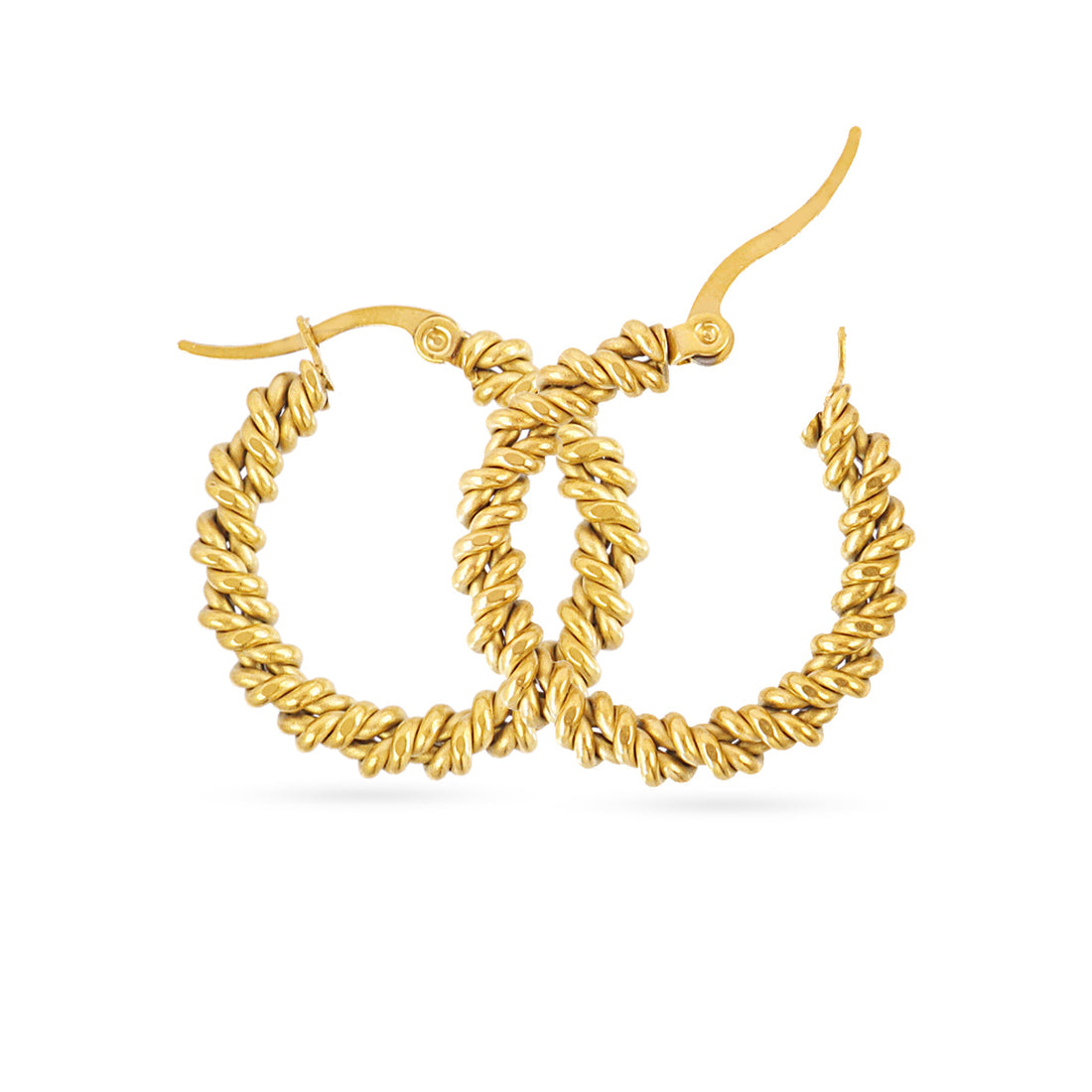 Aros Essentials trenzado Dorado 25 mm Anartxy