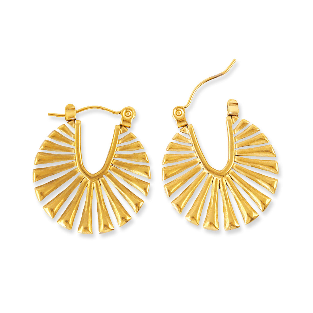 Aros Essentials abanico rayado Dorado Anartxy