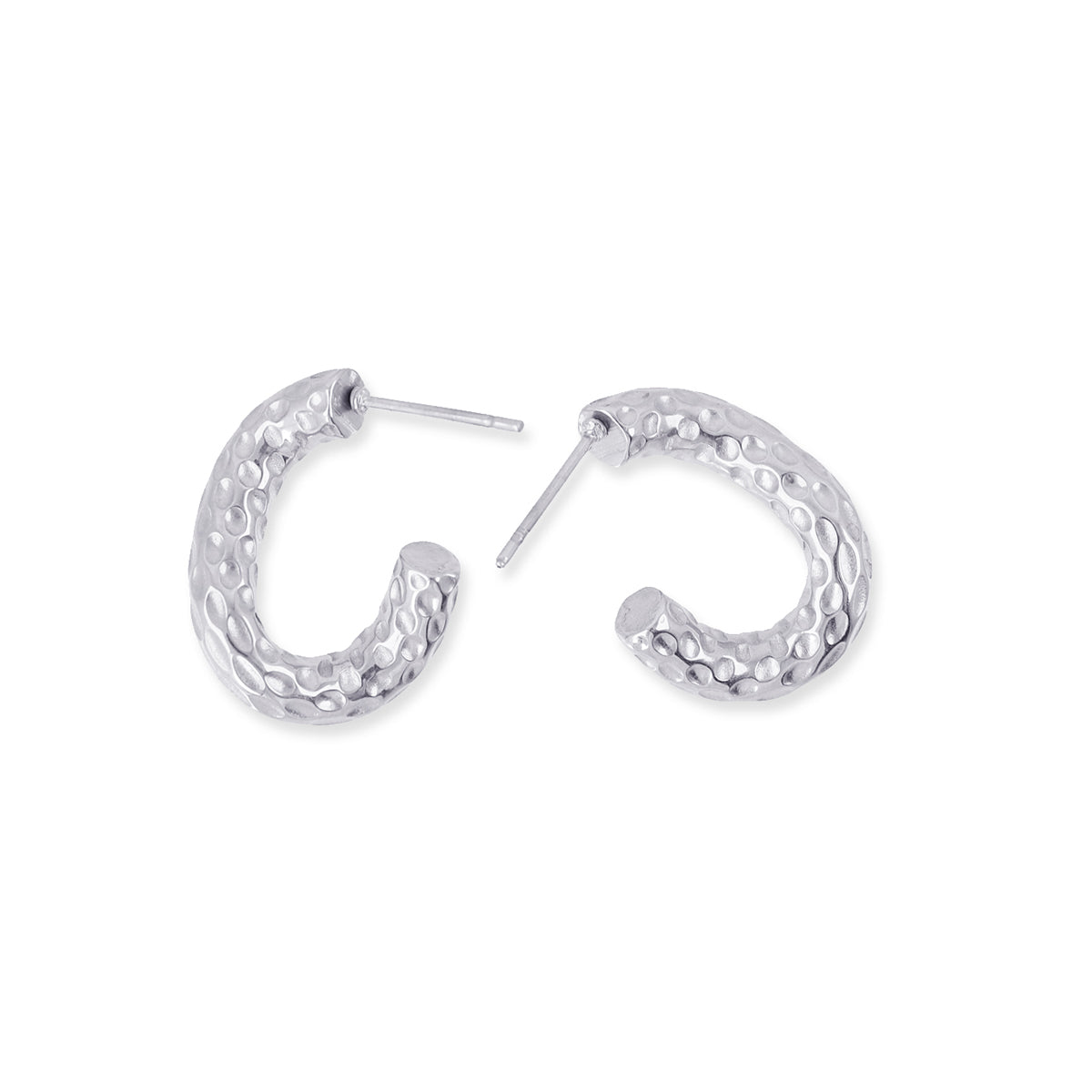 Aros Essentials orgánico martelé 20mm Plateado Anartxy