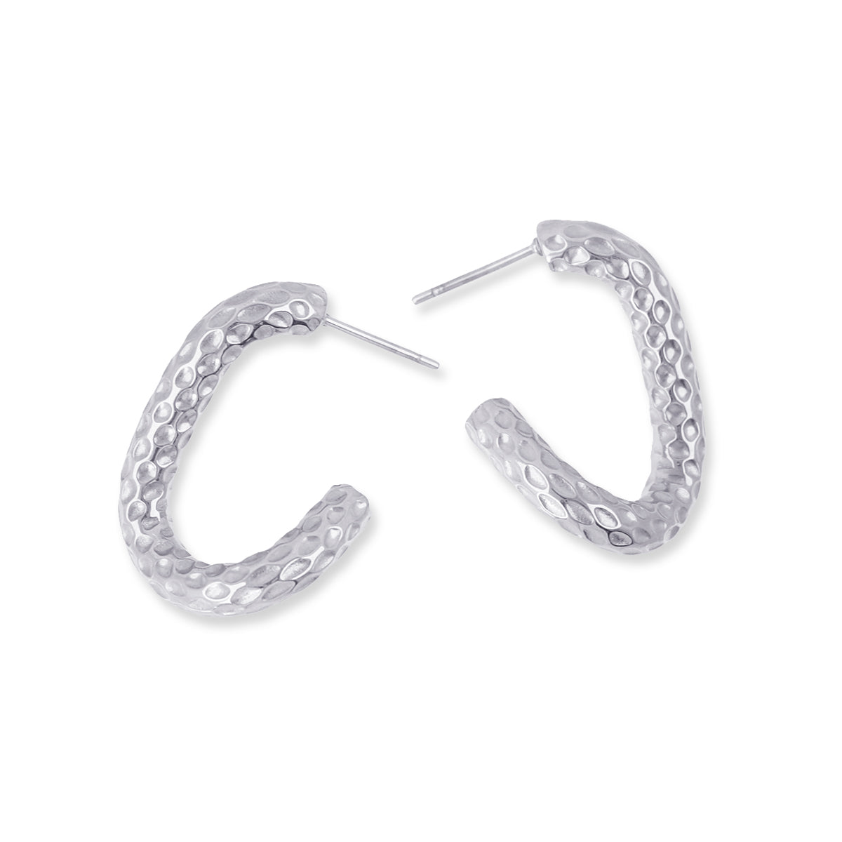 Aros Essentials orgánico martelé 26mm Plateado Anartxy