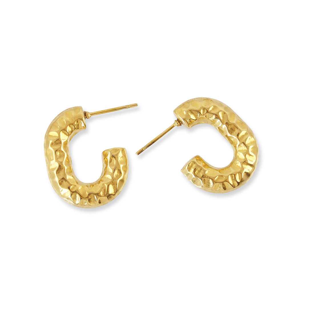 Aros Essentials oval abierto martelé Dorado Anartxy