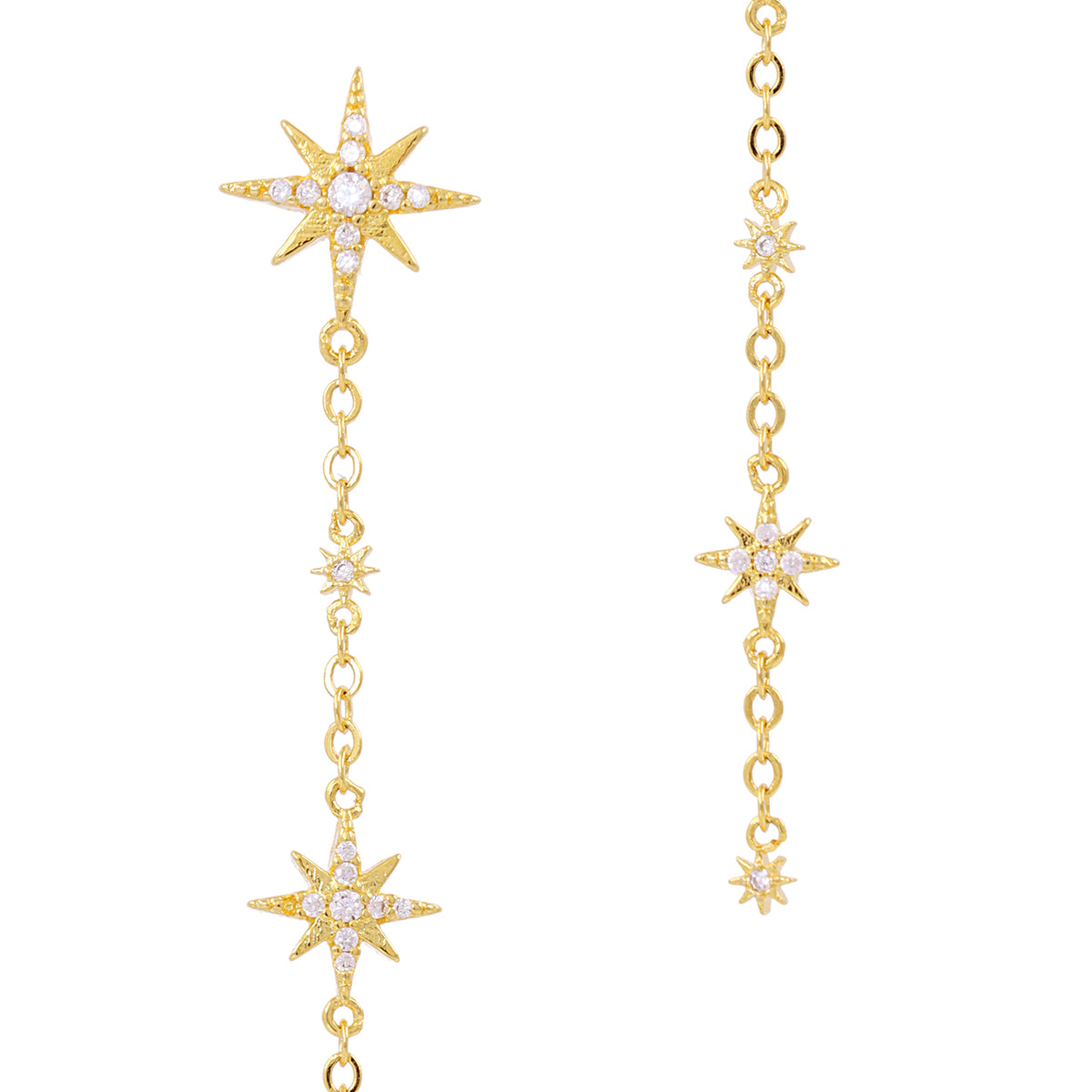 Pendientes Alma cadenas estrellas Dorado Anartxy