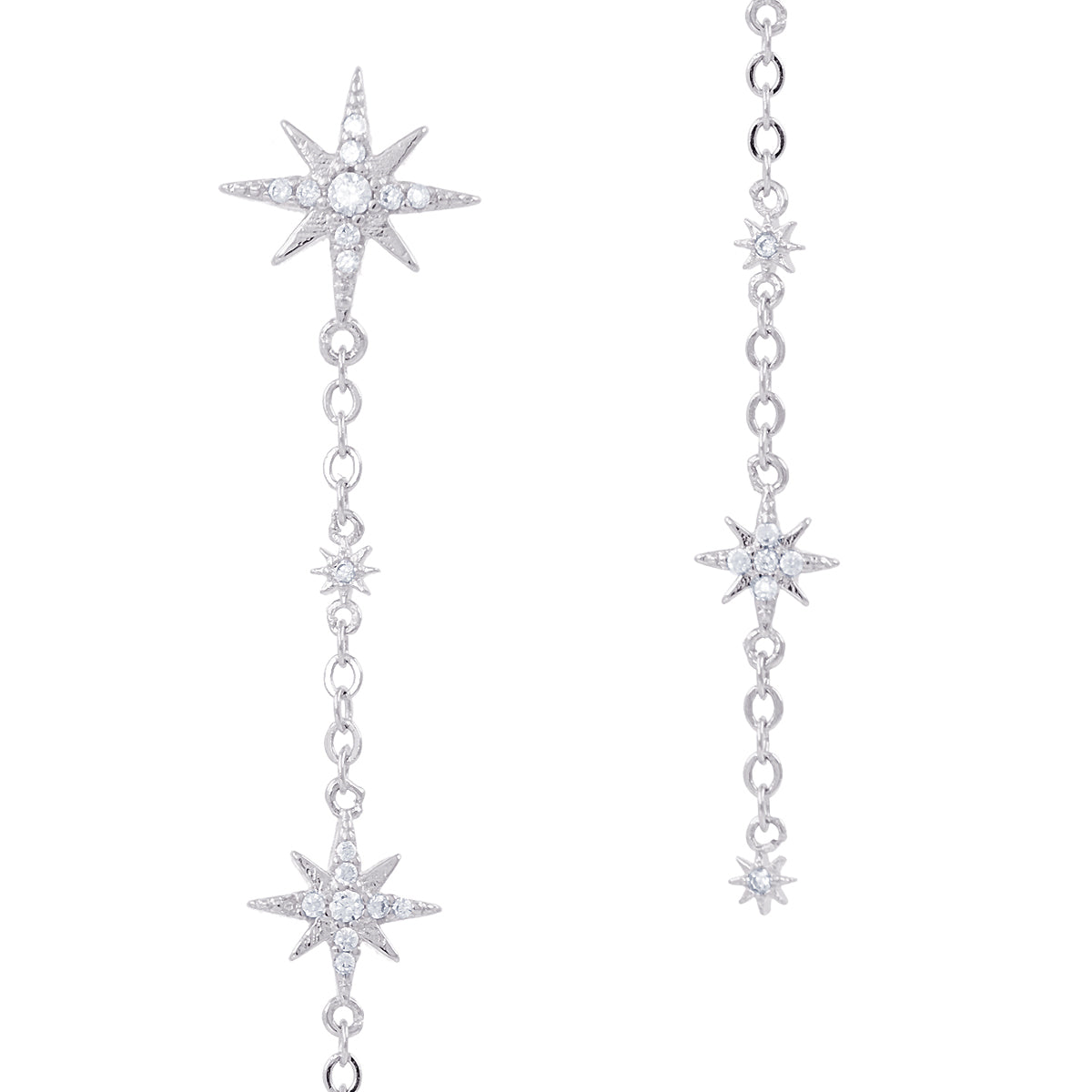 Pendientes Alma cadenas estrellas Plateado Anartxy