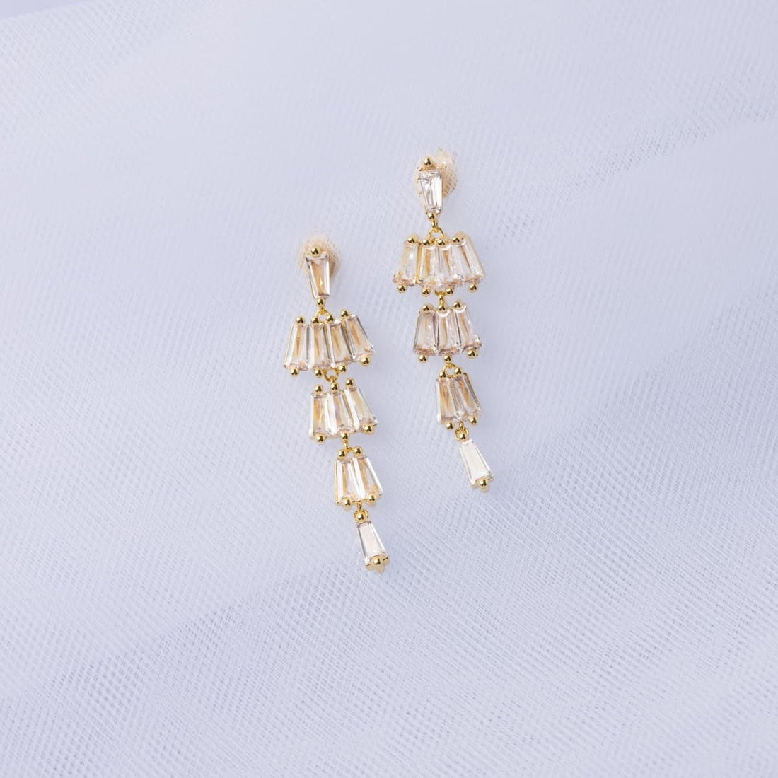 Pendientes largos Alma circonitas escalón Anartxy