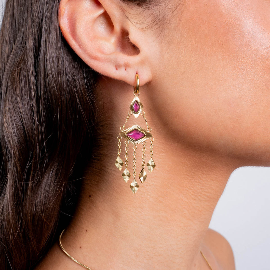 Pendientes Prisma araña Rosa Anartxy