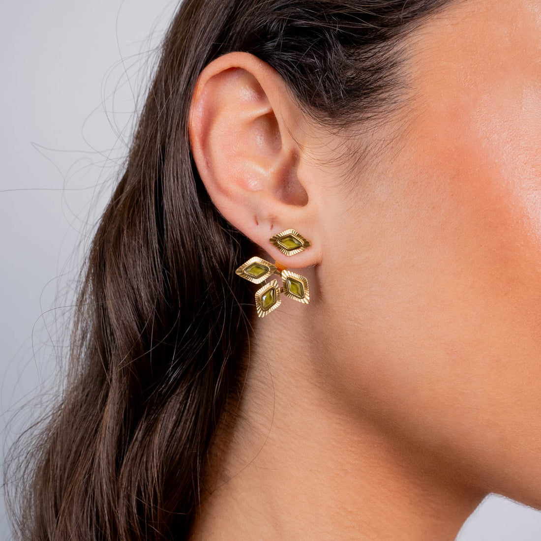 Pendientes Prisma flor Verde Anartxy