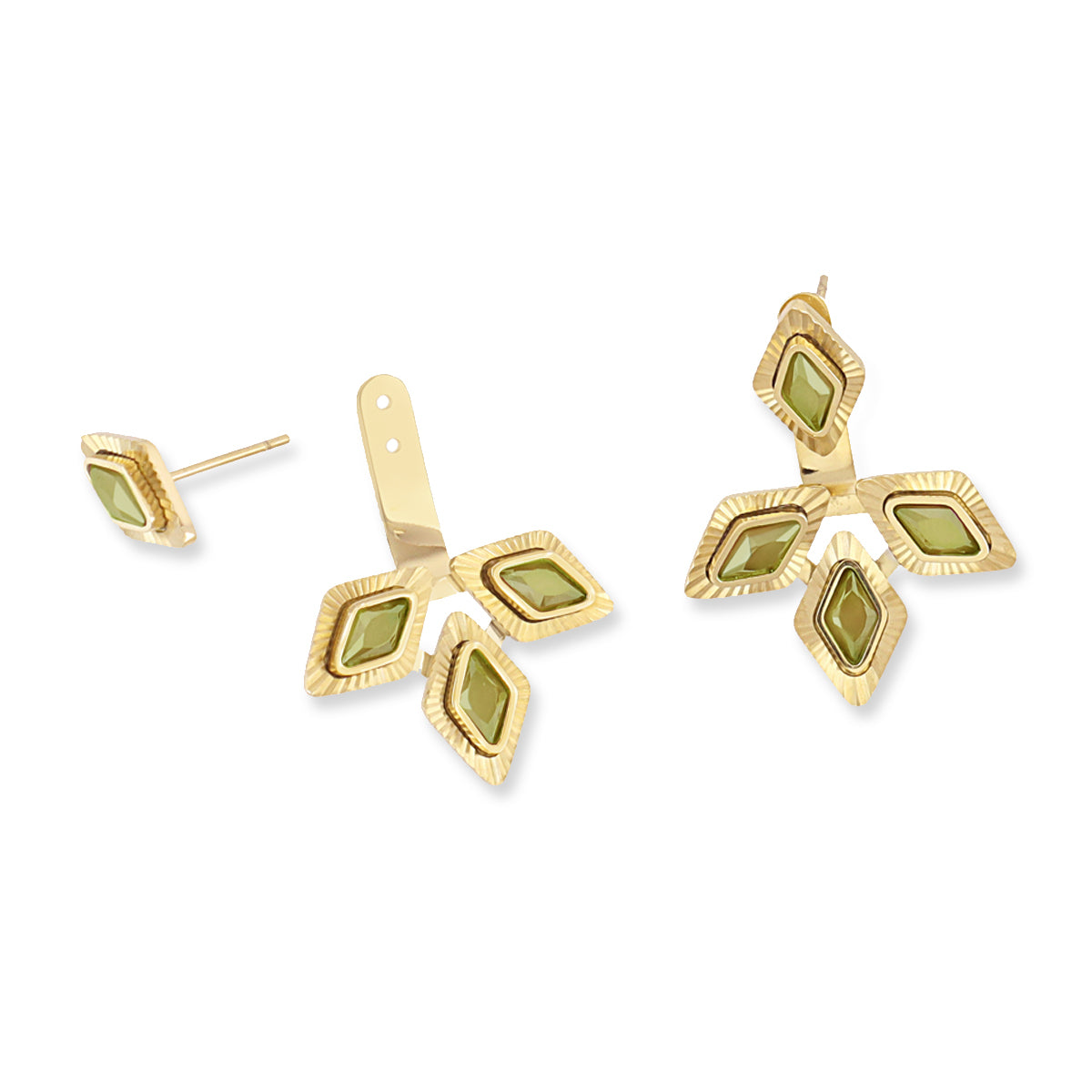 Pendientes Prisma flor Verde Anartxy