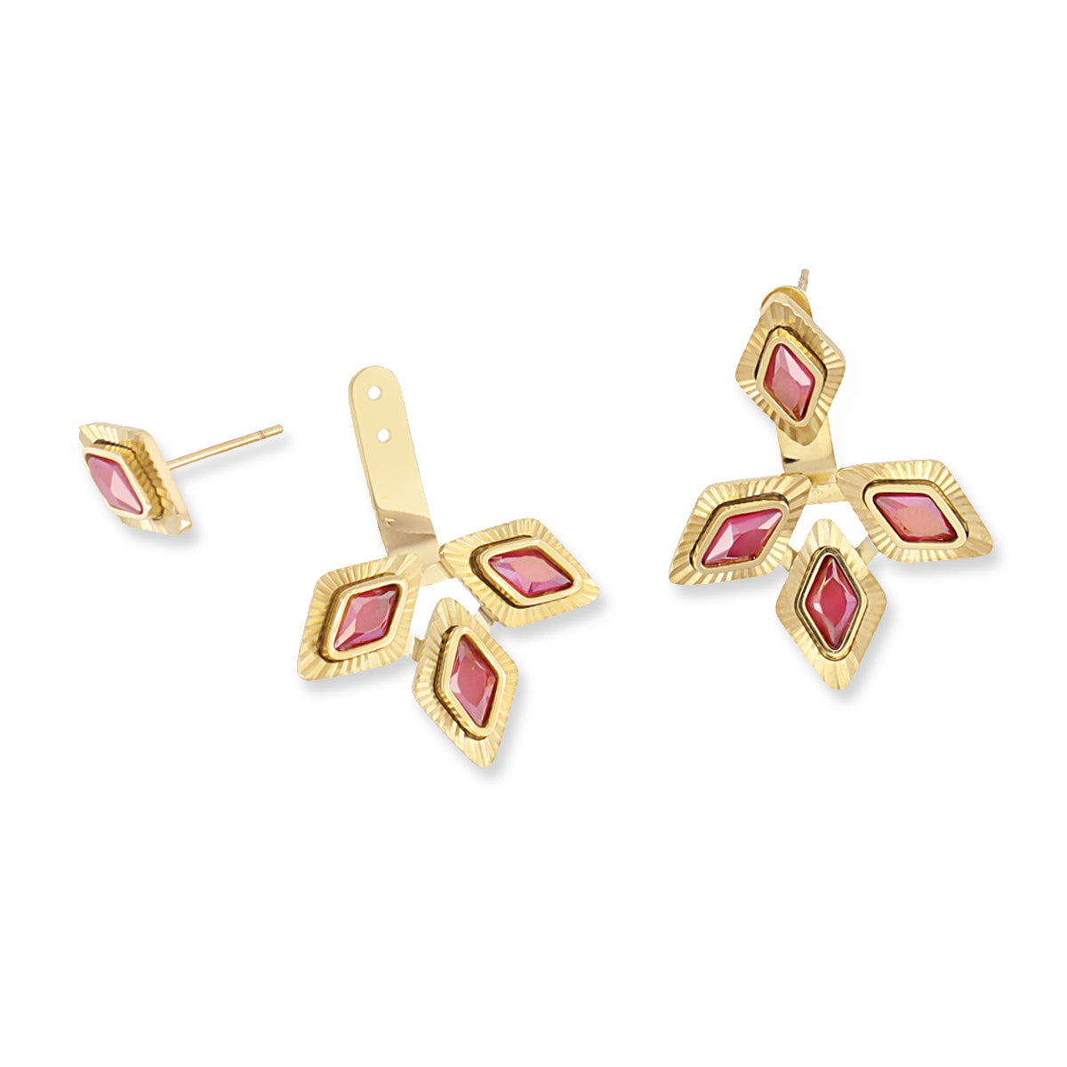 Pendientes Prisma flor Rosa Anartxy