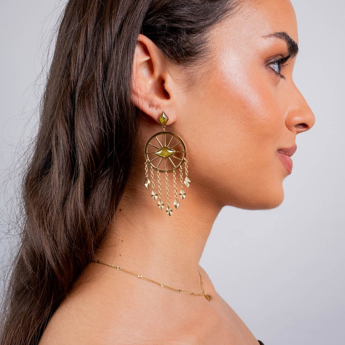 Pendientes Prisma mandala Verde Anartxy