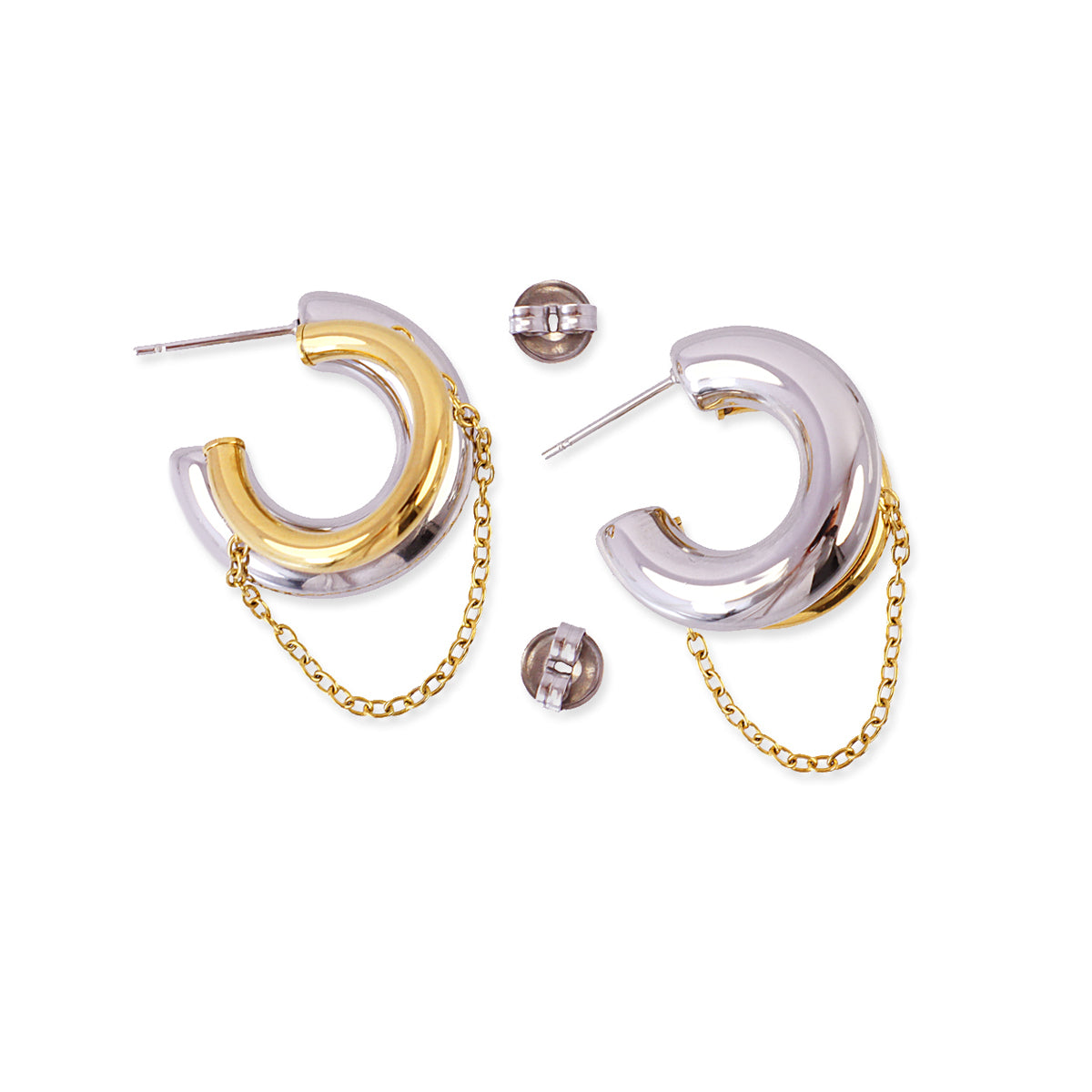 Aros Mini Essentials doble bicolor Combinado metalizado Anartxy