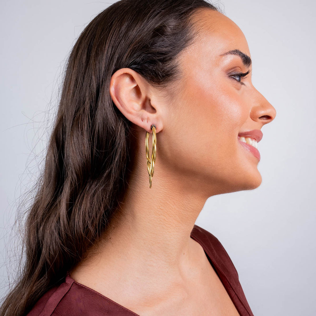 Pendientes Essentials cadena cierre Dorado Anartxy