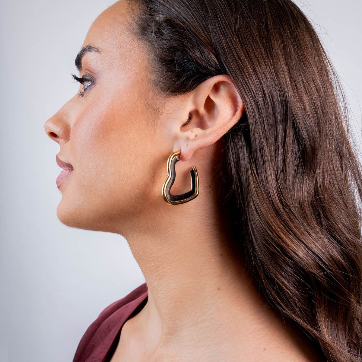 Pendientes Essentials corazón mix metálico Combinado metalizado Anartxy