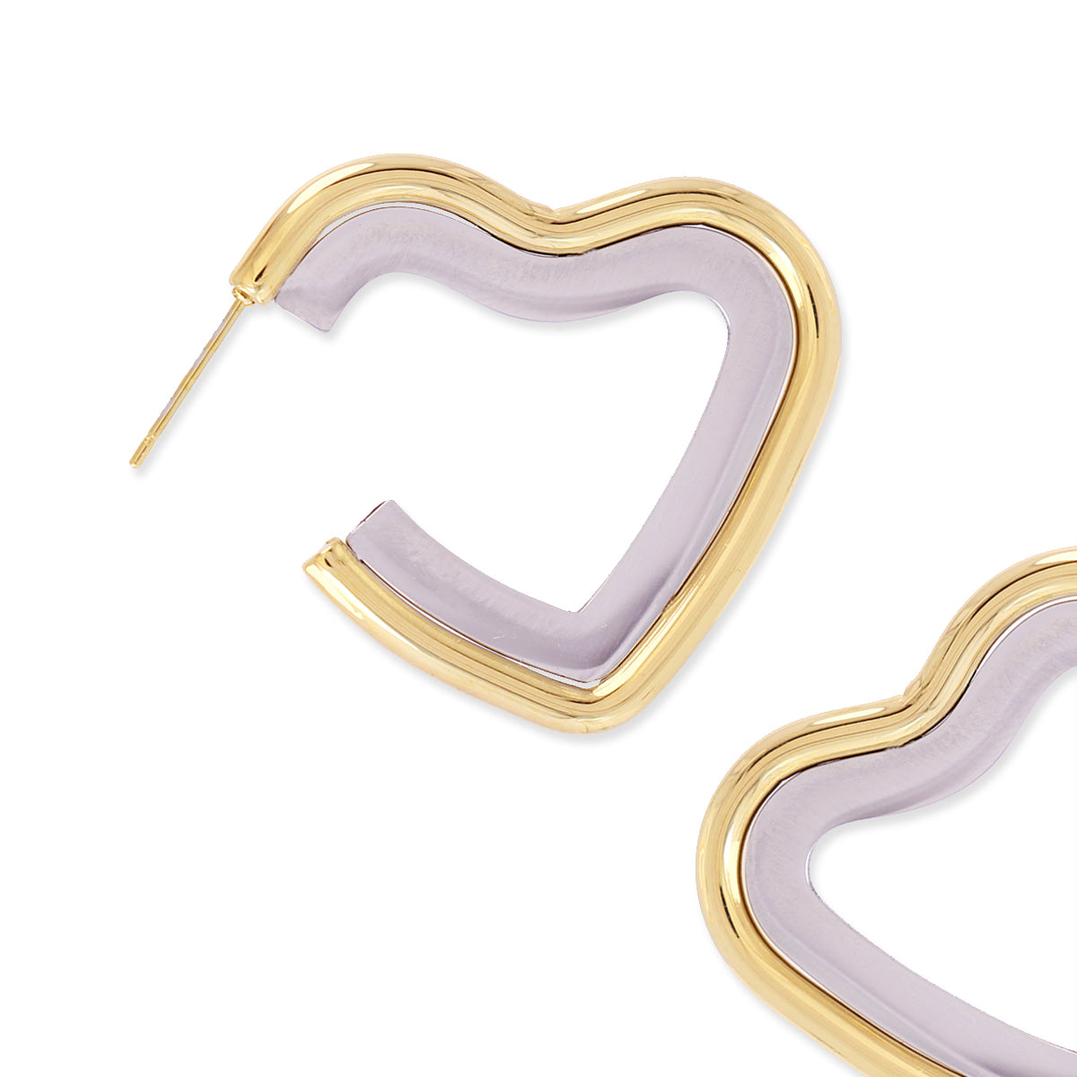 Pendientes Essentials corazón mix metálico Combinado metalizado Anartxy