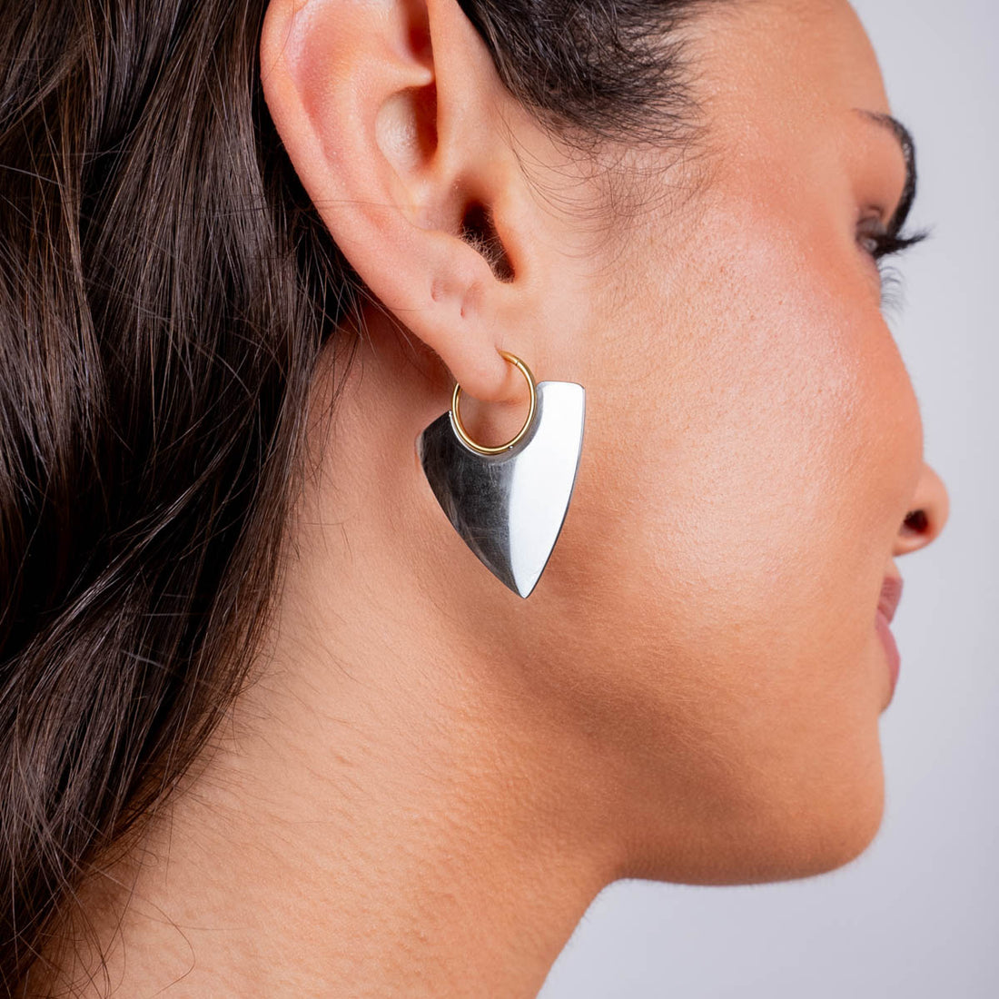 Aros Essentials geométrico bicolor Combinado metalizado Anartxy