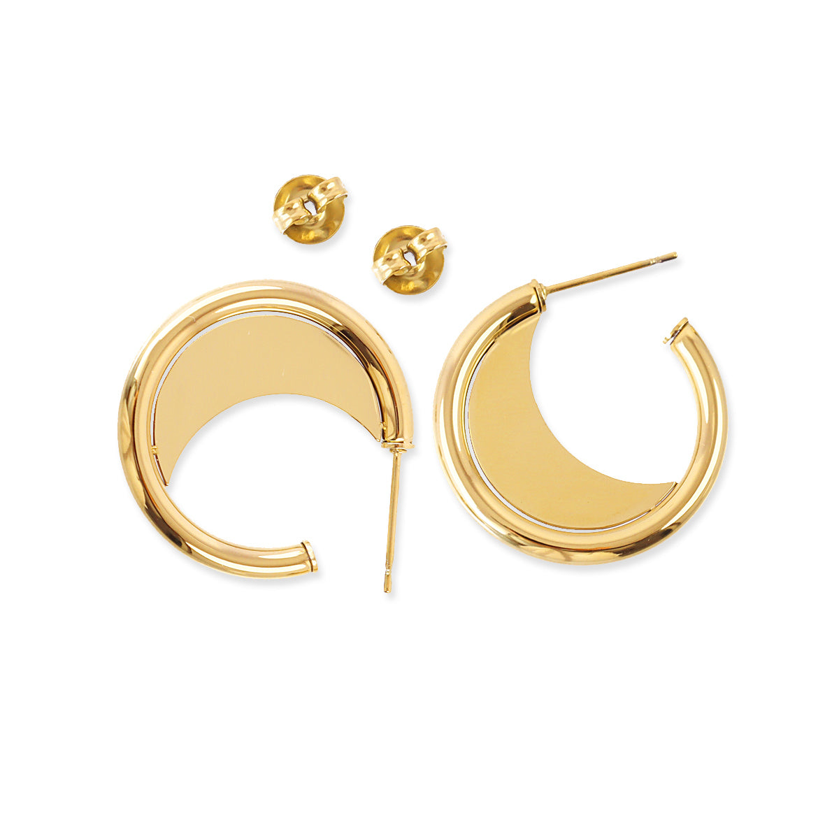 Aros mini Essentials diseño dual Dorado Anartxy