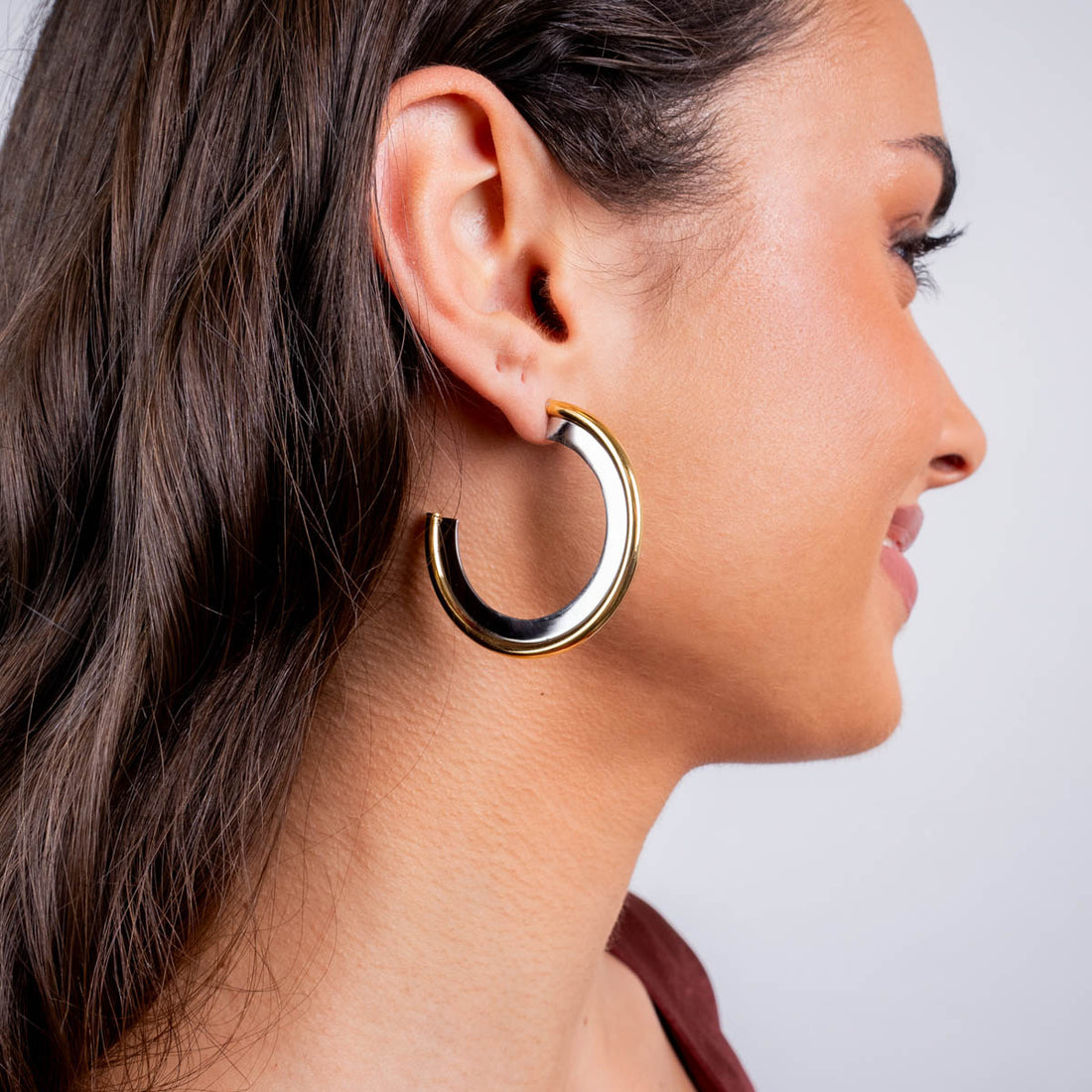 Aros abiertos Essentials minimal oro-plata Combinado metalizado Anartxy