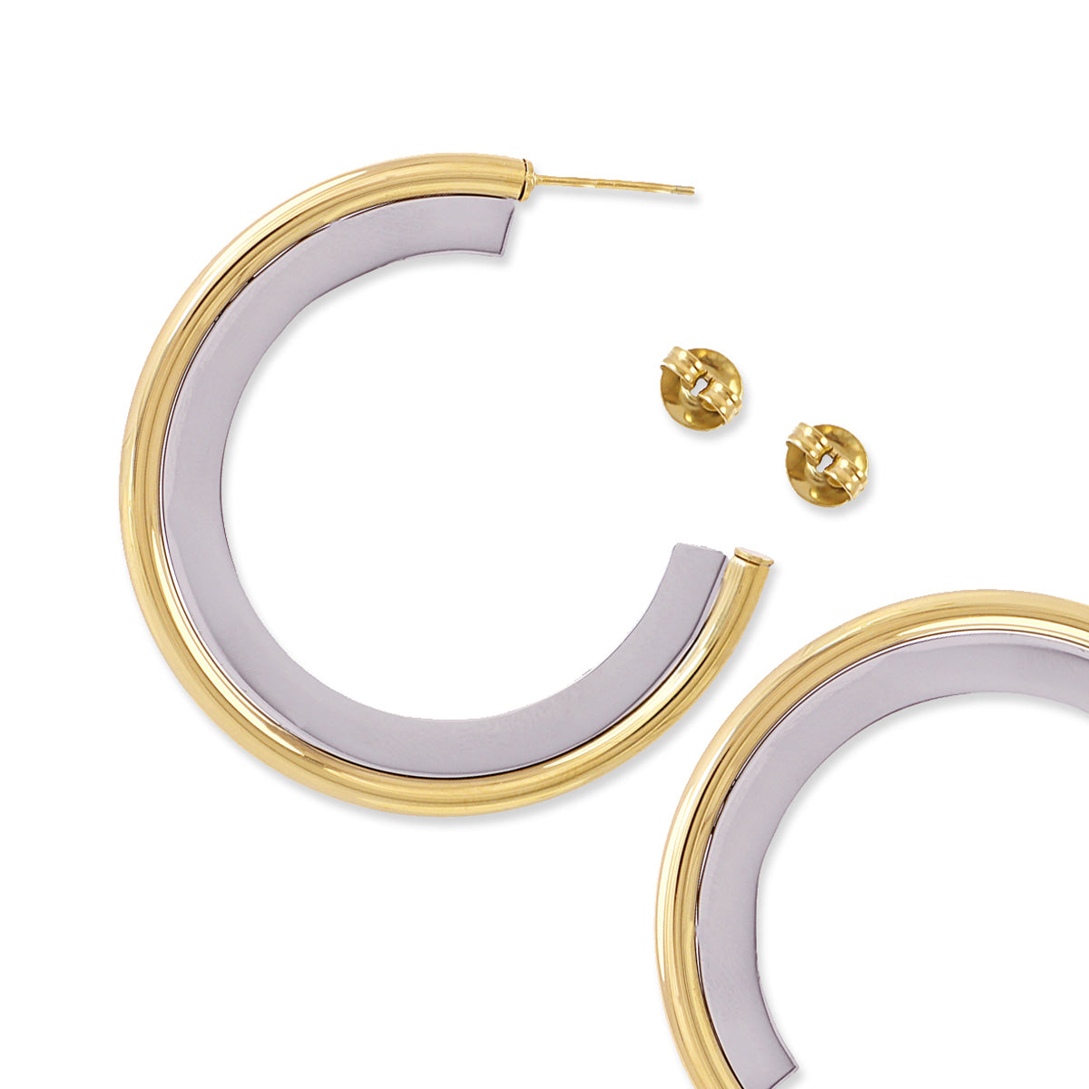 Aros abiertos Essentials minimal oro-plata Combinado metalizado Anartxy