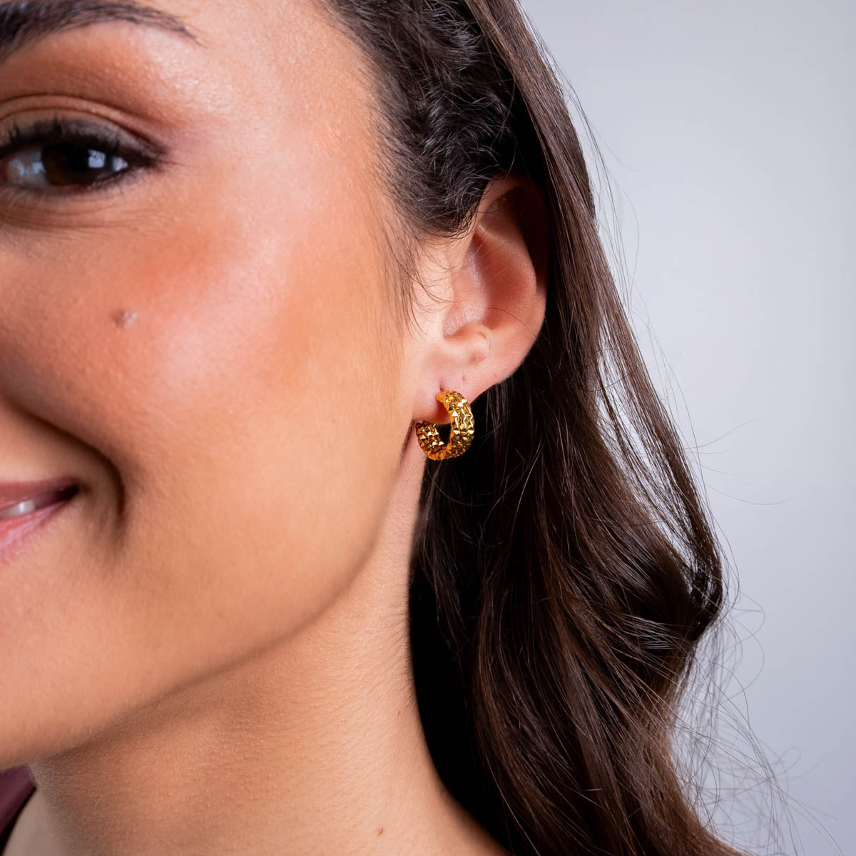 Semi aros Essentials triple textura Dorado Anartxy