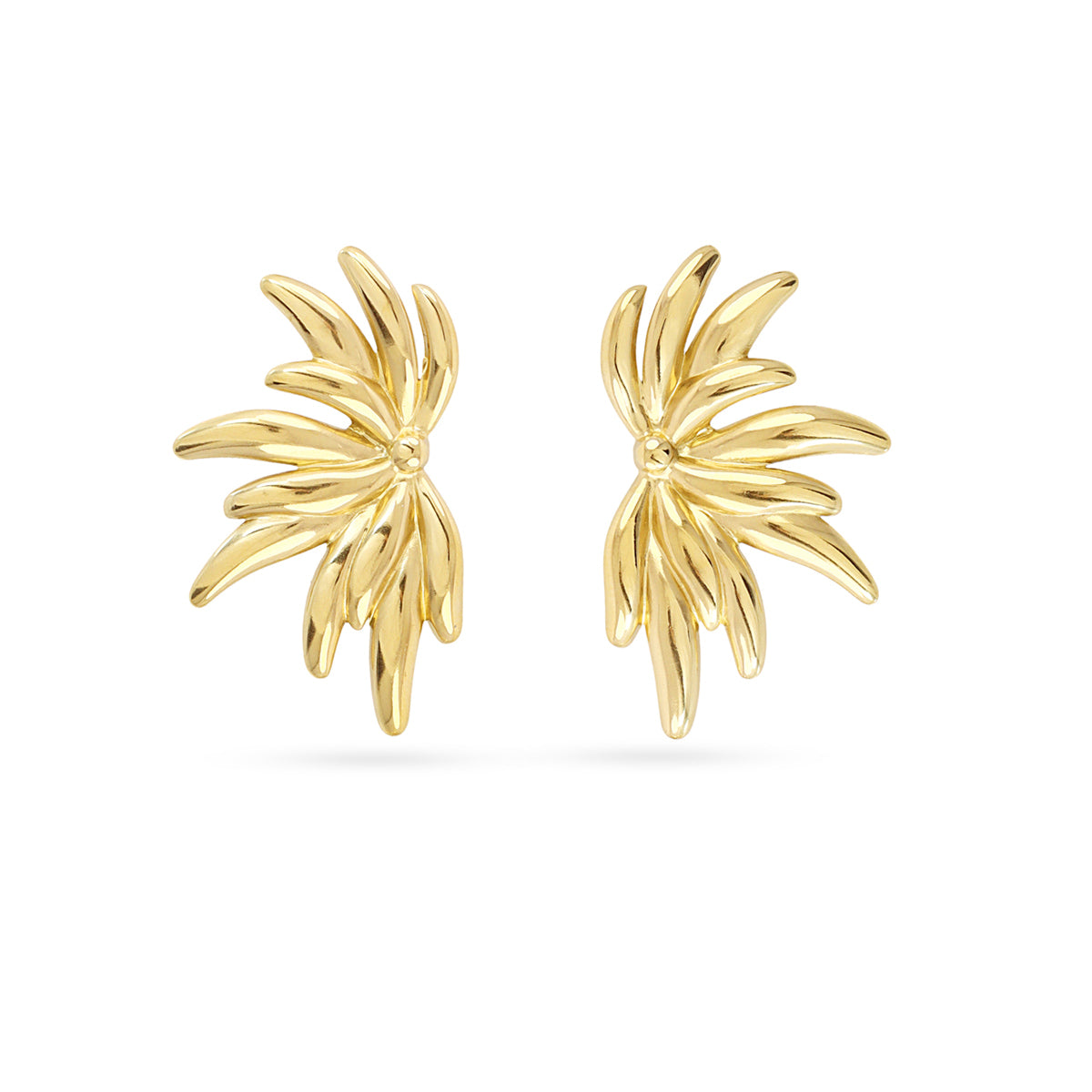 Pendientes largos Essentials efecto pluma Dorado Anartxy