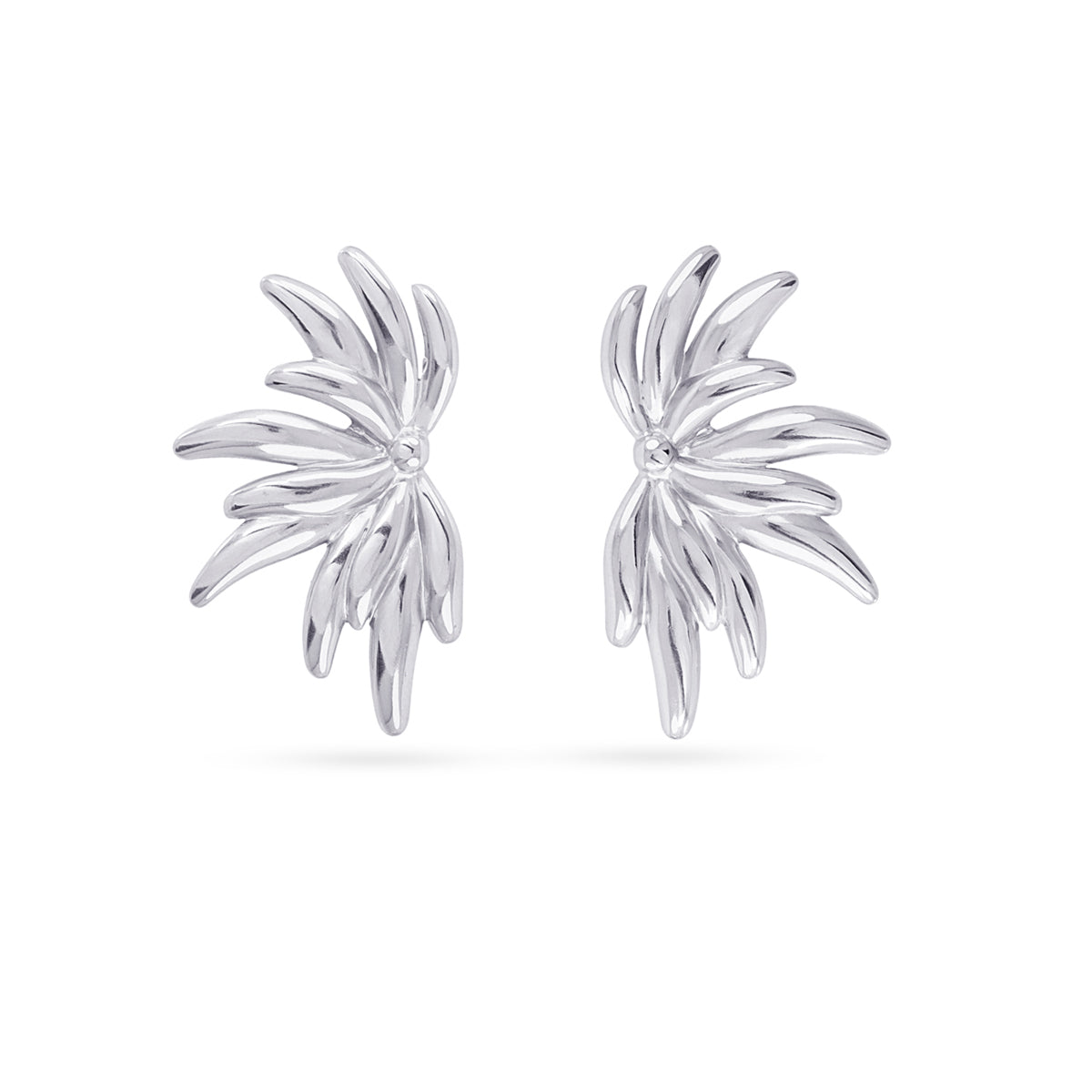 Pendientes largos Essentials efecto pluma Plateado Anartxy