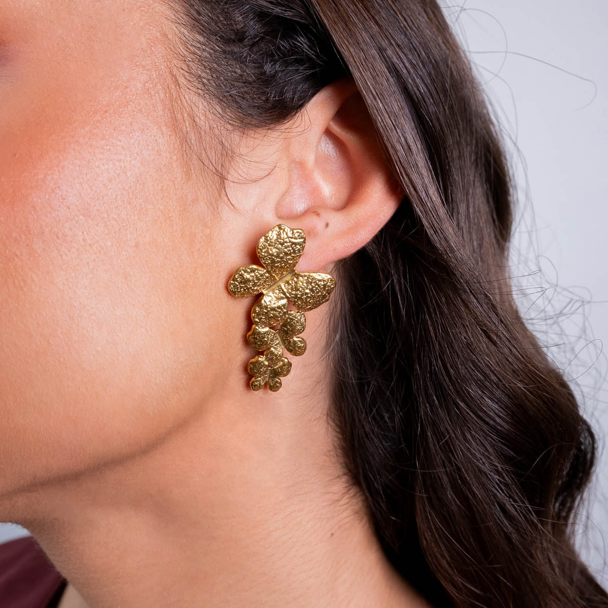 Pendientes largos Essentials mariposas Dorado Anartxy