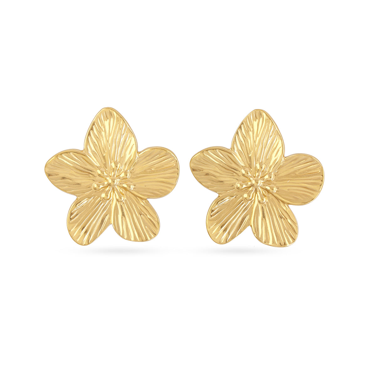 Pendientes mini Essentials flor orgánica Dorado Anartxy