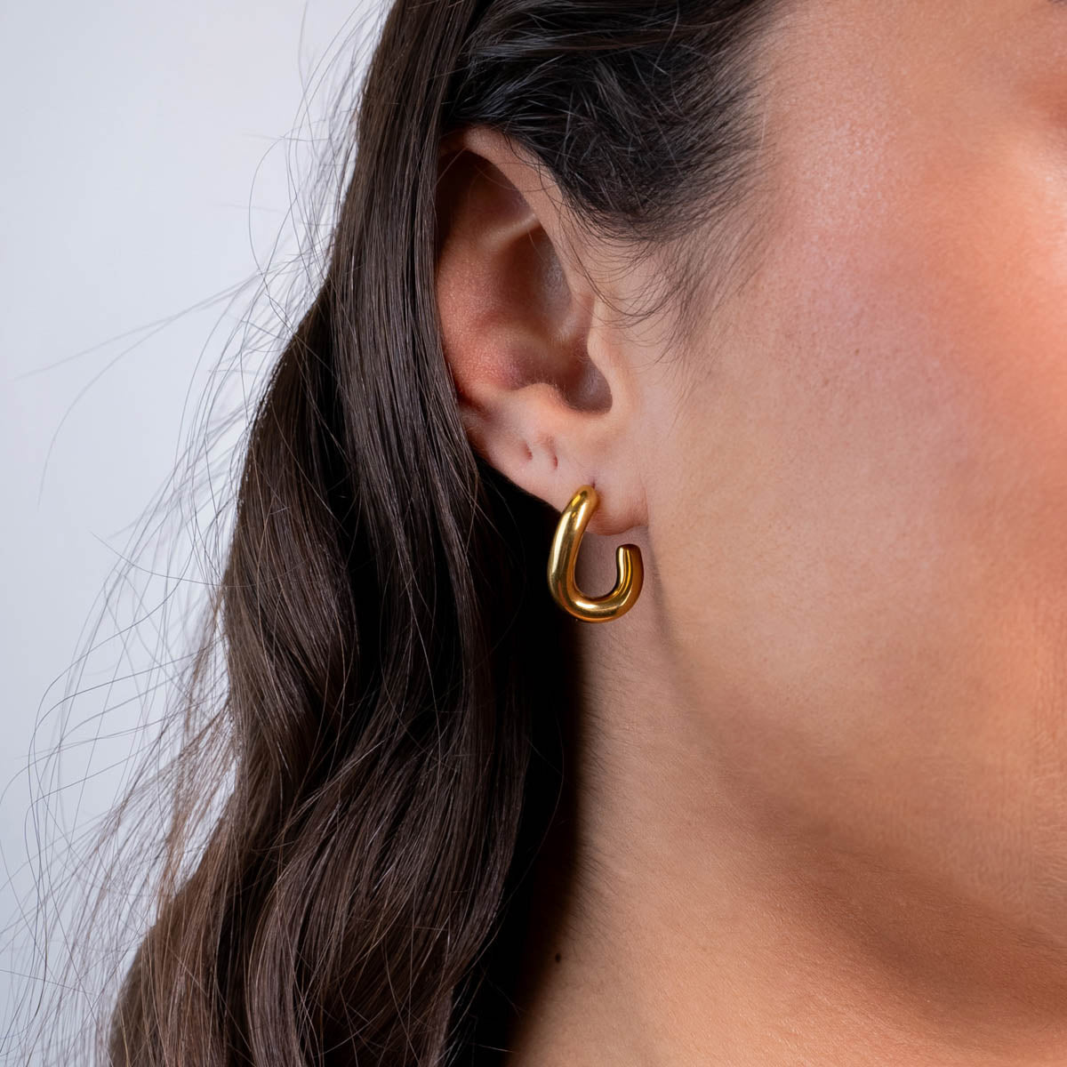 Semi aros mini Essentials diseño fluido Dorado Anartxy
