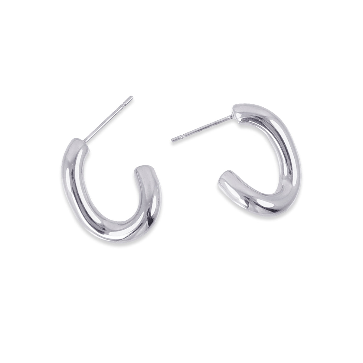 Semi aros mini Essentials diseño fluido Plateado Anartxy