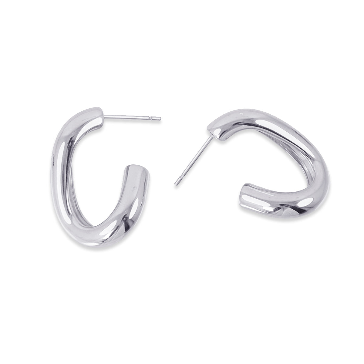 Semi aros Essentials diseño fluido Plateado Anartxy