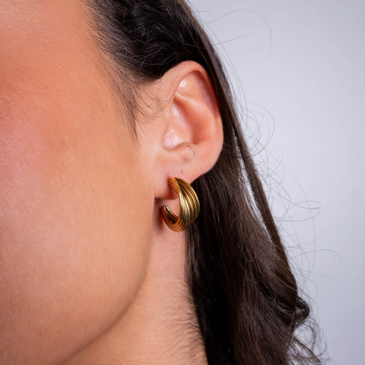 Aros Essentials acanalado Dorado Anartxy