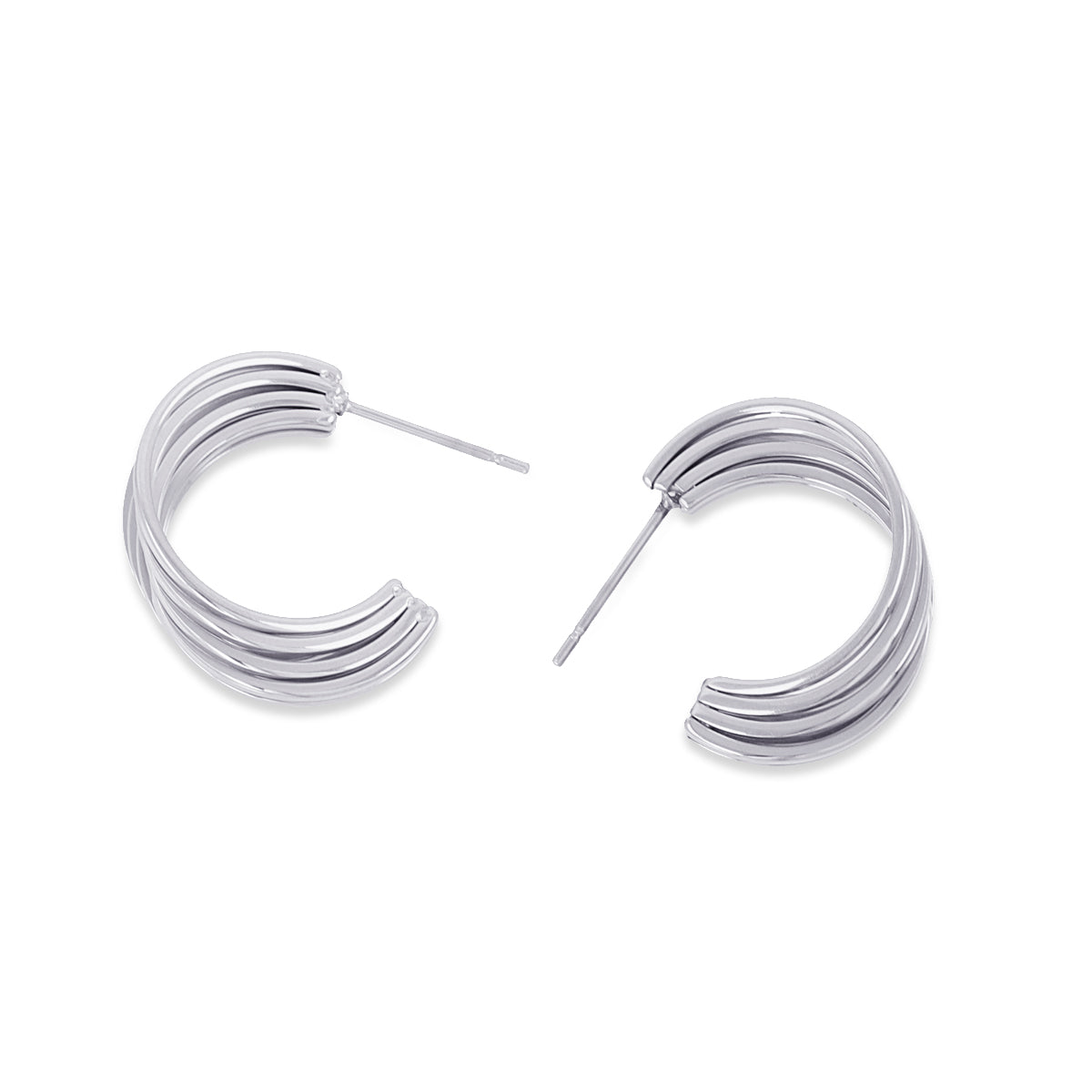 Aros Essentials acanalado Plateado Anartxy