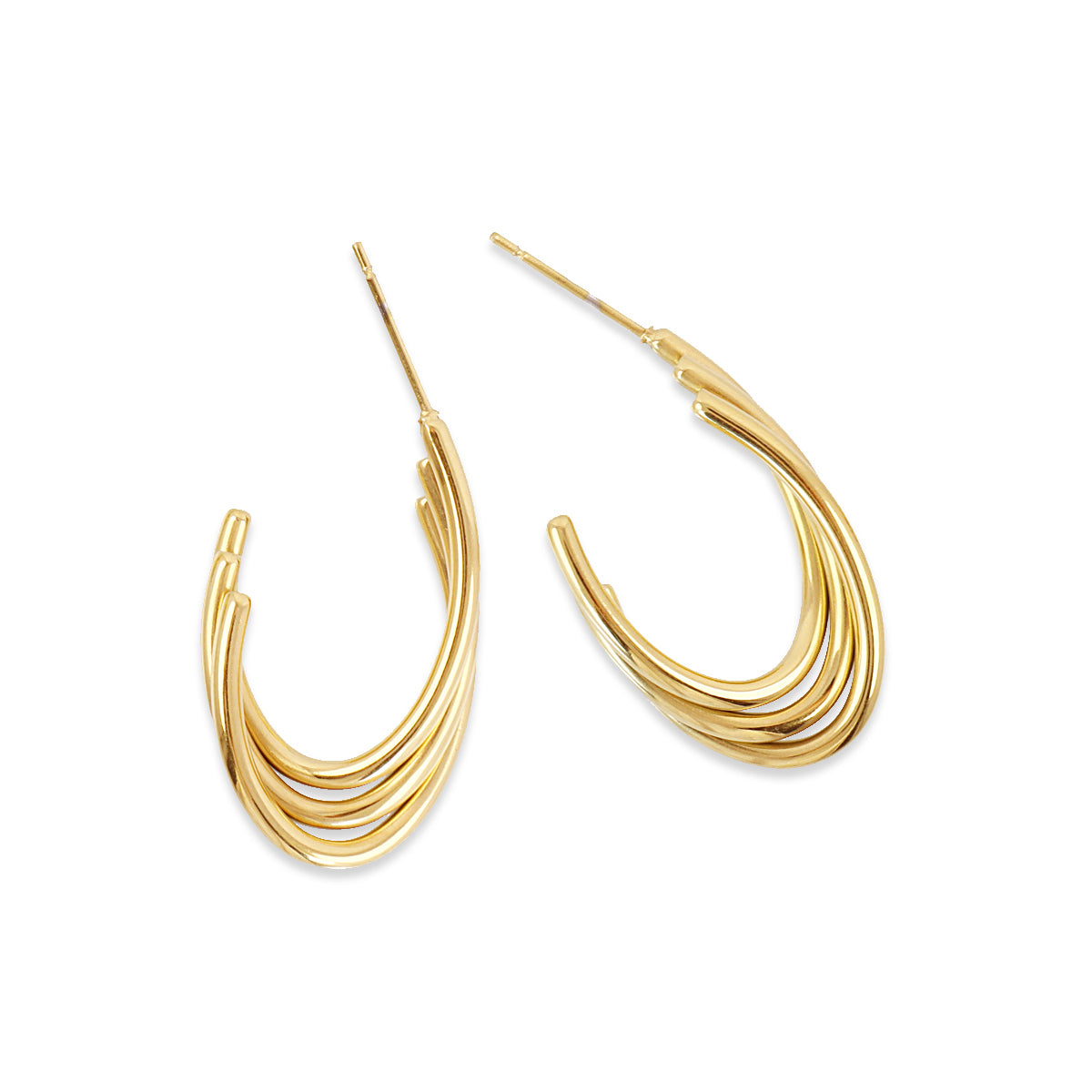 Aros Essentials ovalado acanalado Dorado Anartxy